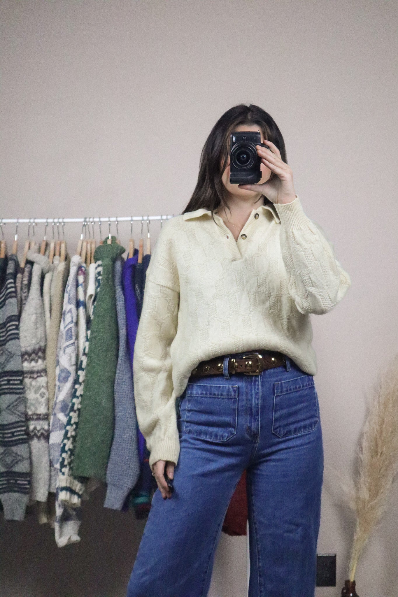 Made in Korea x Vintage x YSL Wool Collared Knit (XS/S)