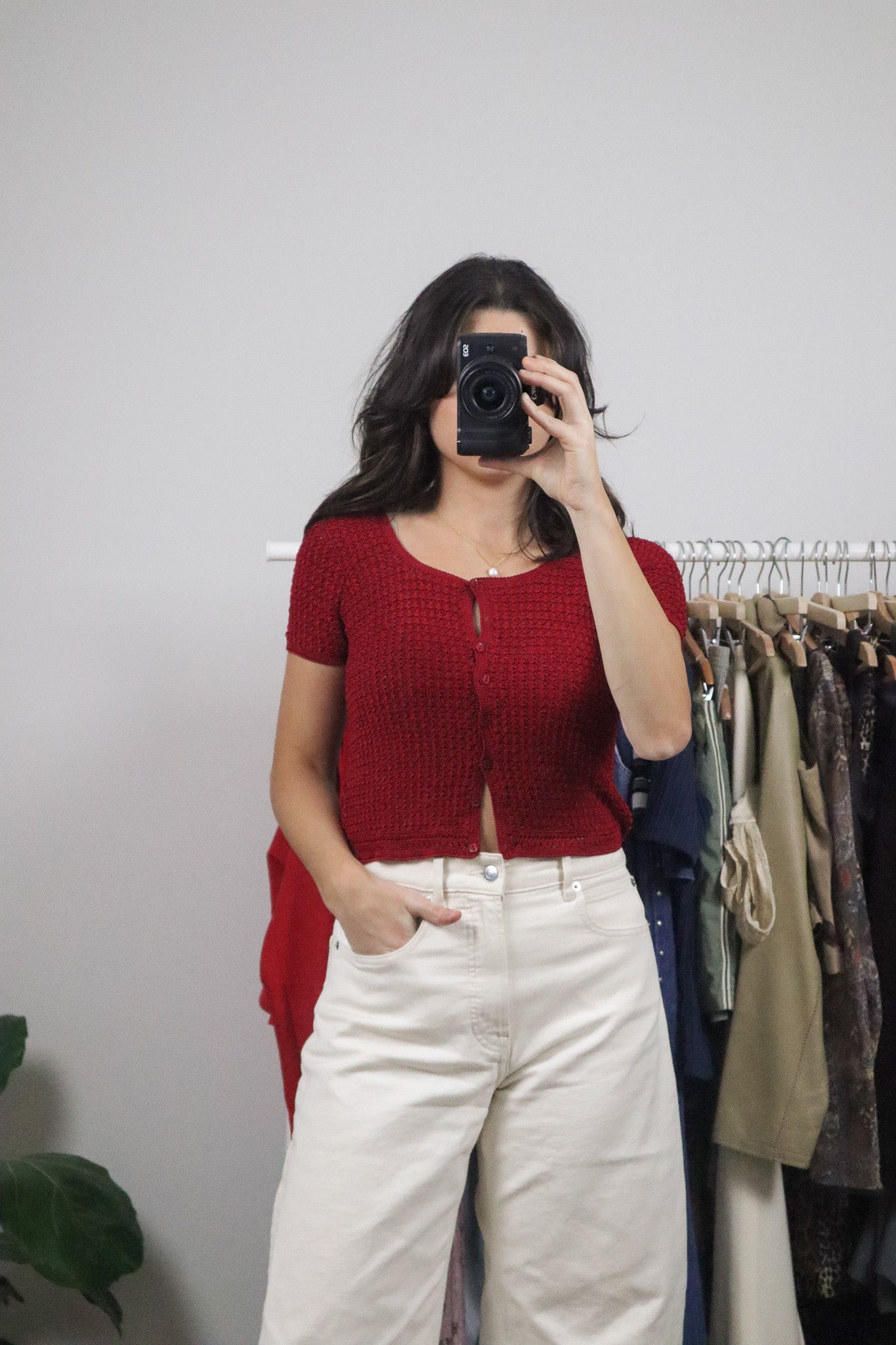 Vintage x Crochet Cropped Top (S-M)
