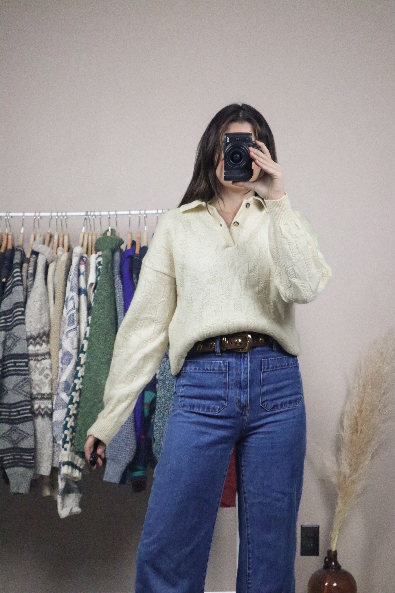 Made in Korea x Vintage x YSL Wool Collared Knit (XS/S)