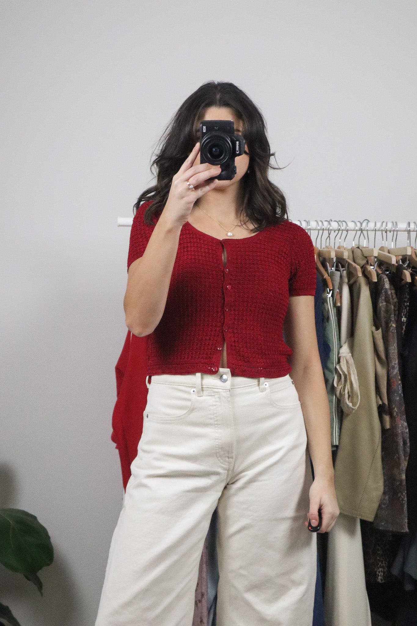 Vintage x Crochet Cropped Top (S-M)