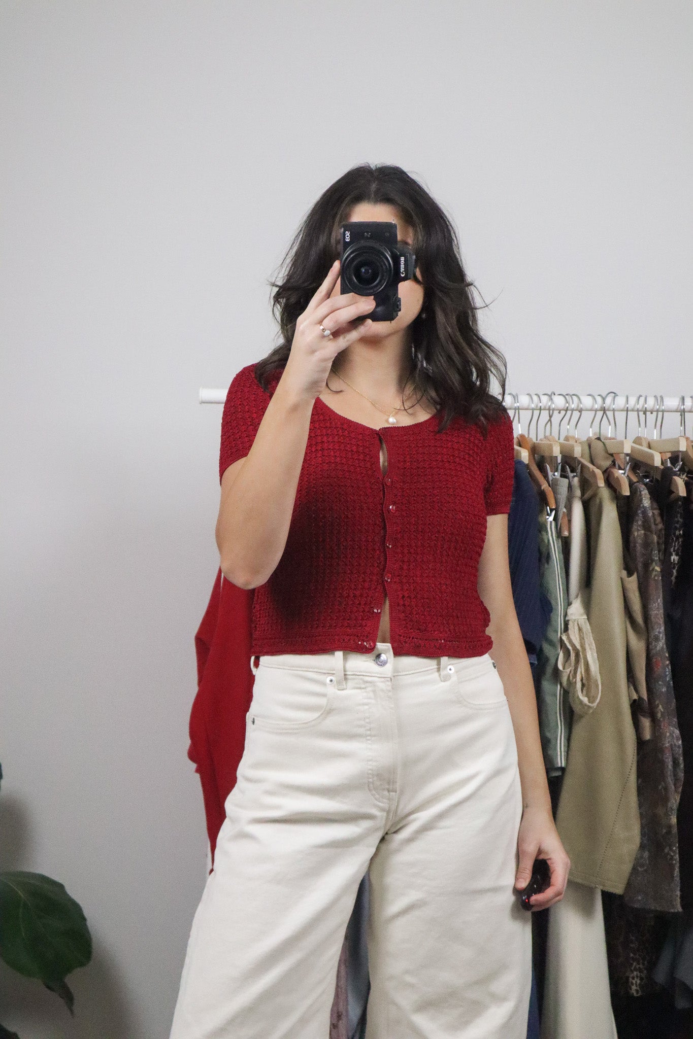 Vintage x Crochet Cropped Top (S-M)