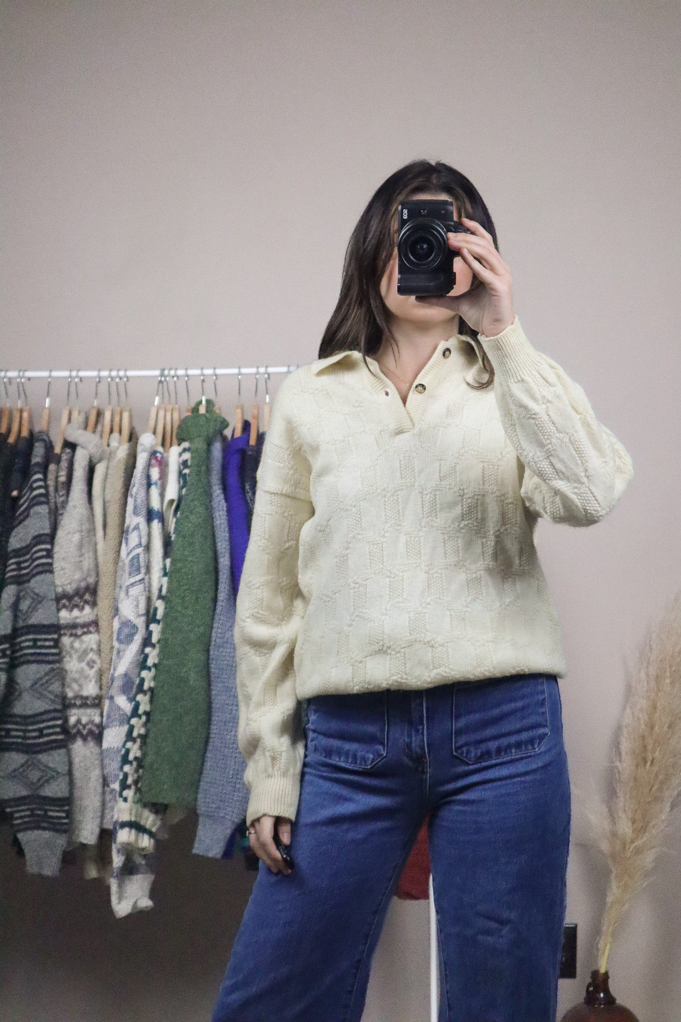 Made in Korea x Vintage x YSL Wool Collared Knit (XS/S)