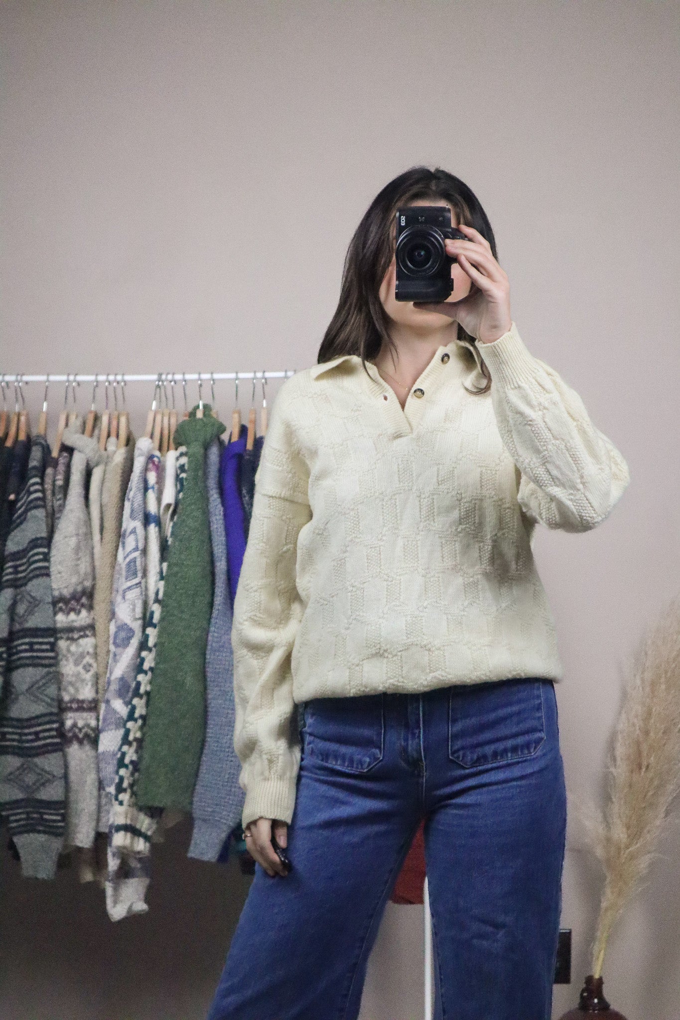 Made in Korea x Vintage x YSL Wool Collared Knit (XS/S)