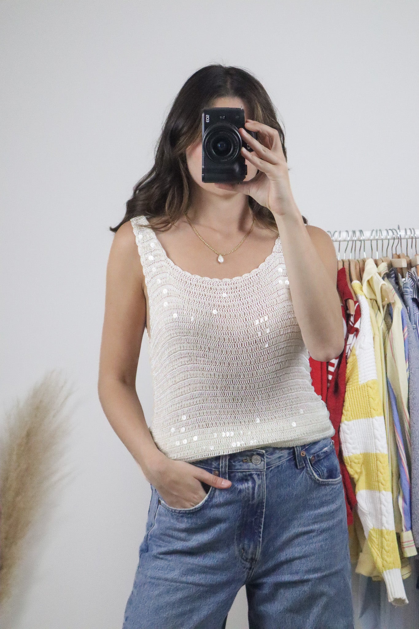 Vintage x Sequins Tank Top (S)