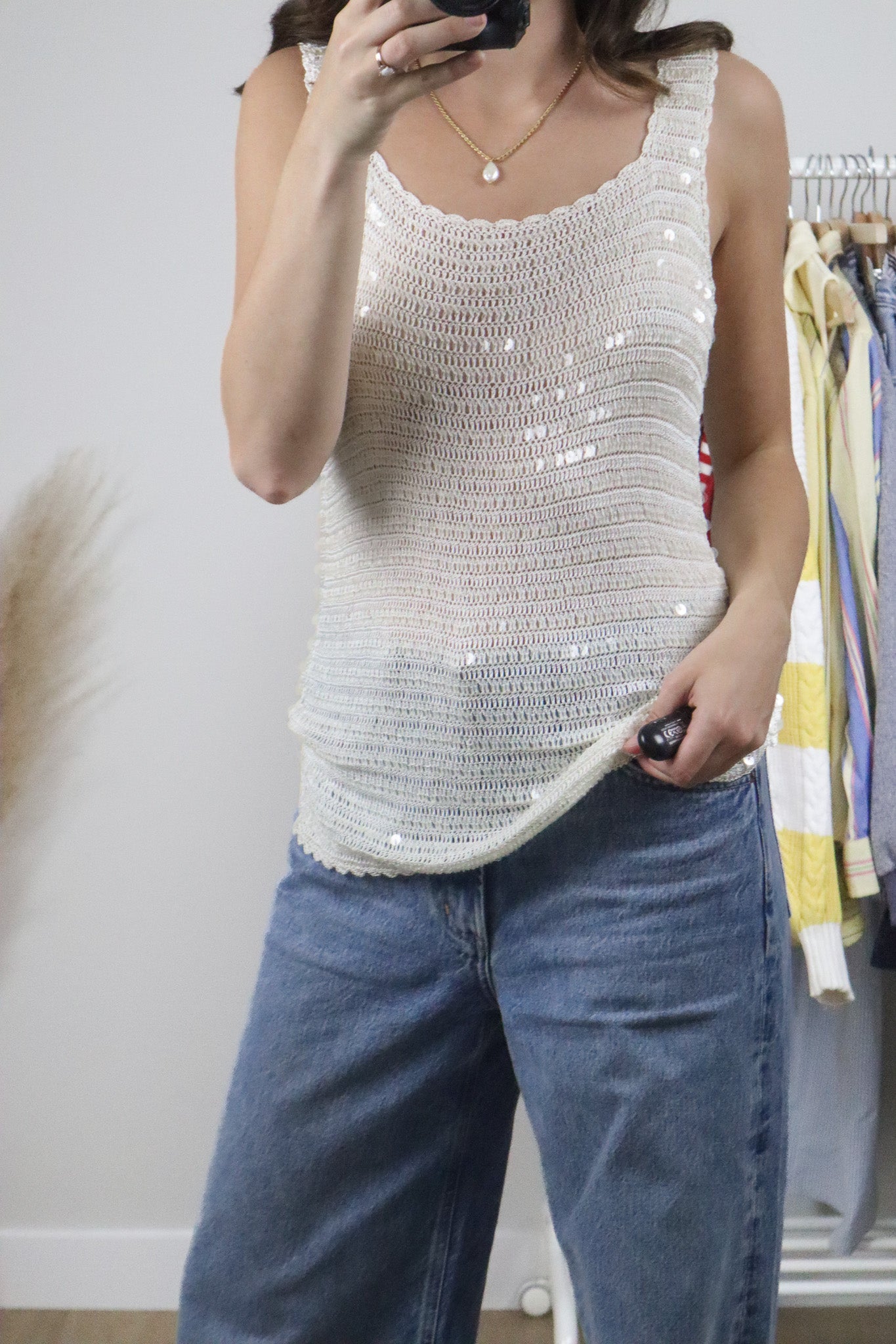 Vintage x Sequins Tank Top (S)