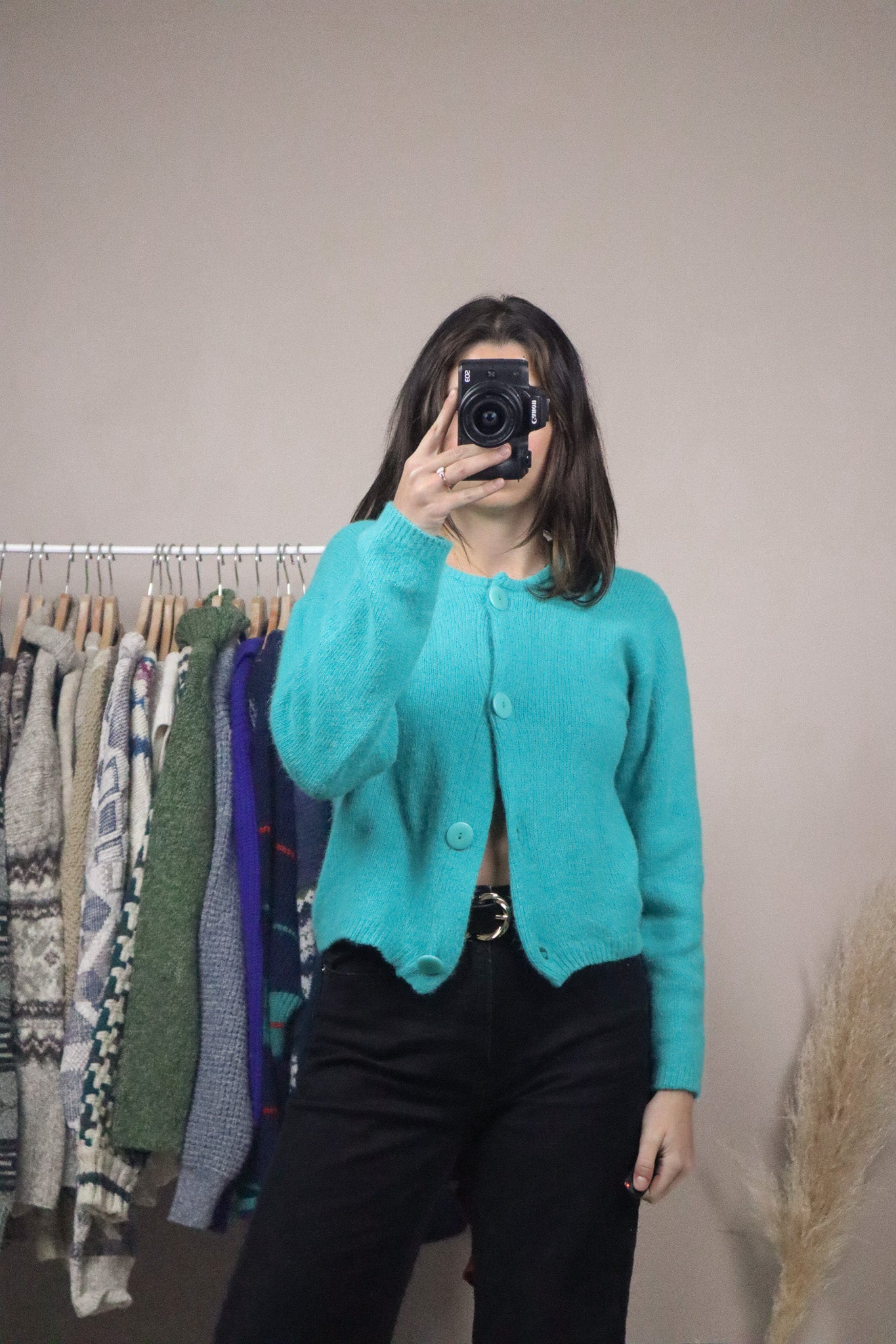Made in Korea x Vintage x Angora/Wool Cropped Cardi (S)