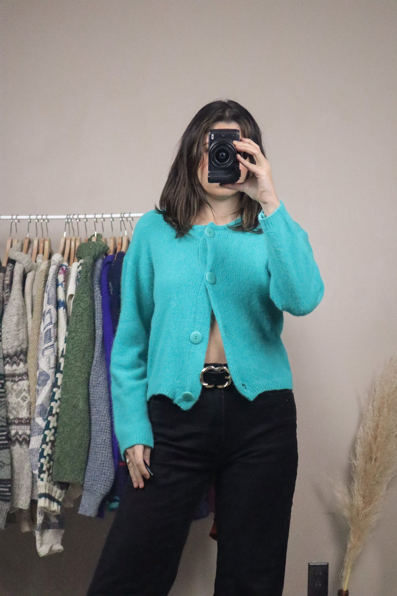 Made in Korea x Vintage x Angora/Wool Cropped Cardi (S)