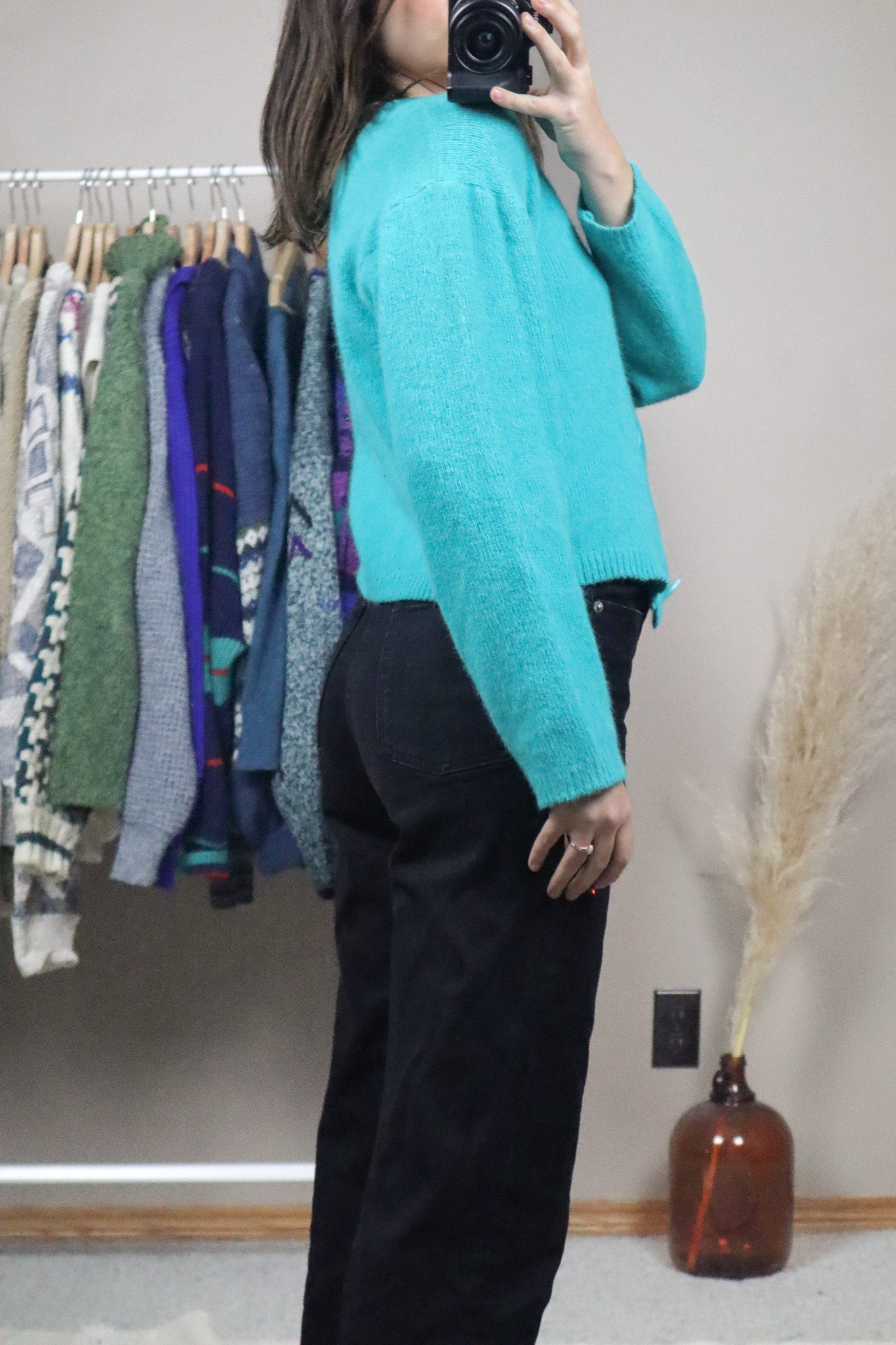 Made in Korea x Vintage x Angora/Wool Cropped Cardi (S)