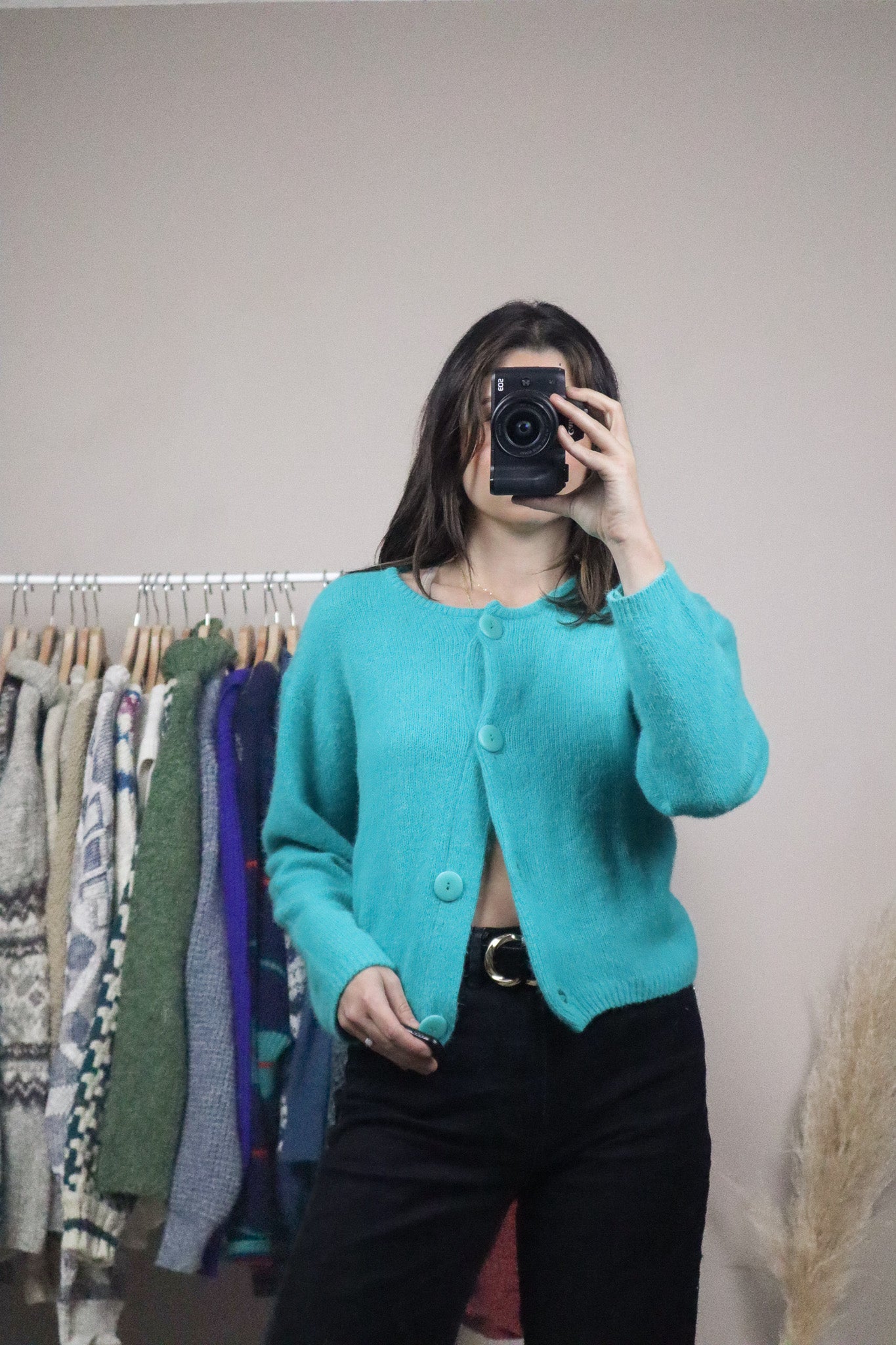 Made in Korea x Vintage x Angora/Wool Cropped Cardi (S)