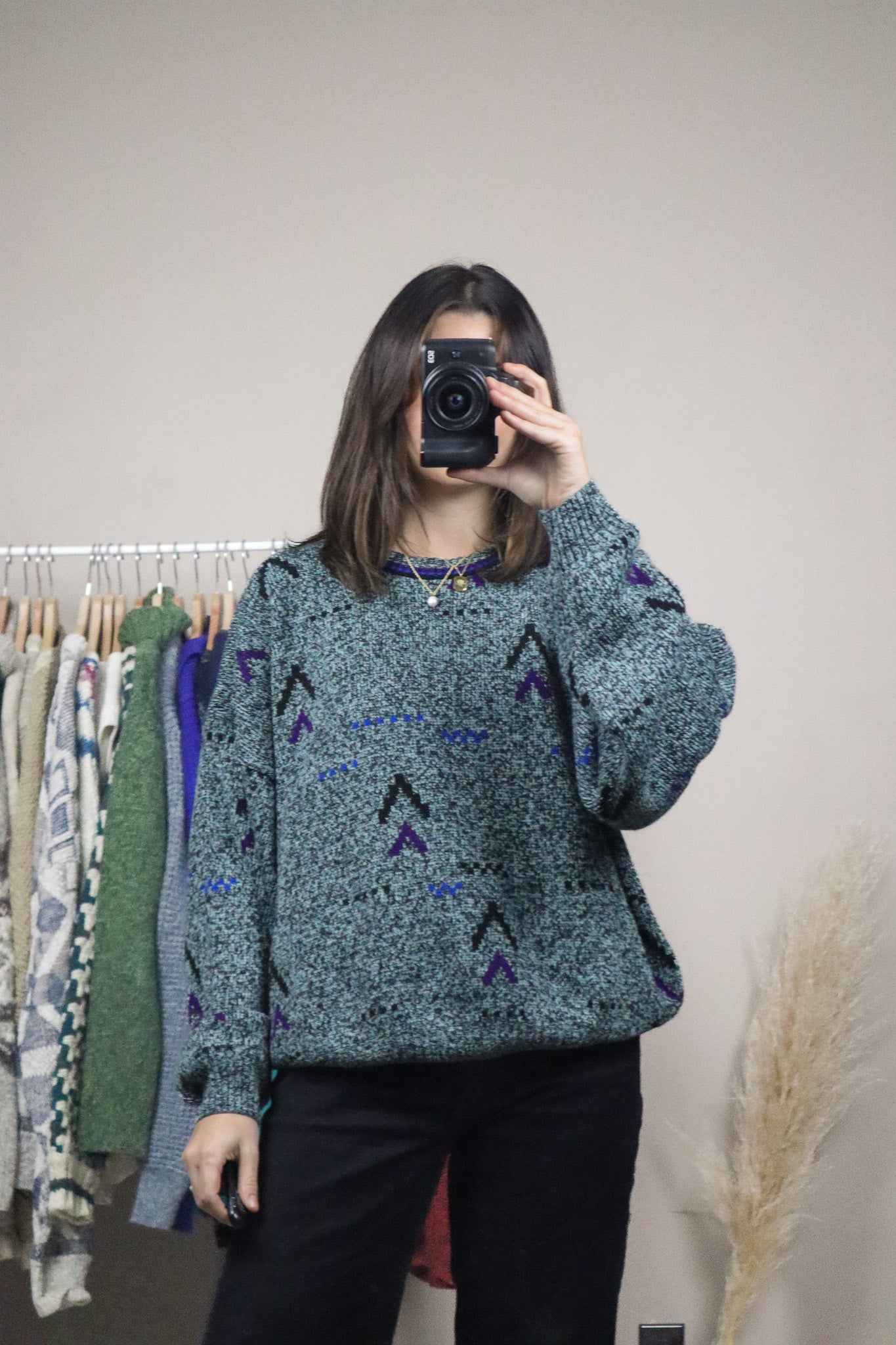 Made in Canada x Vintage x Wool Blend Patterned Knit (L)
