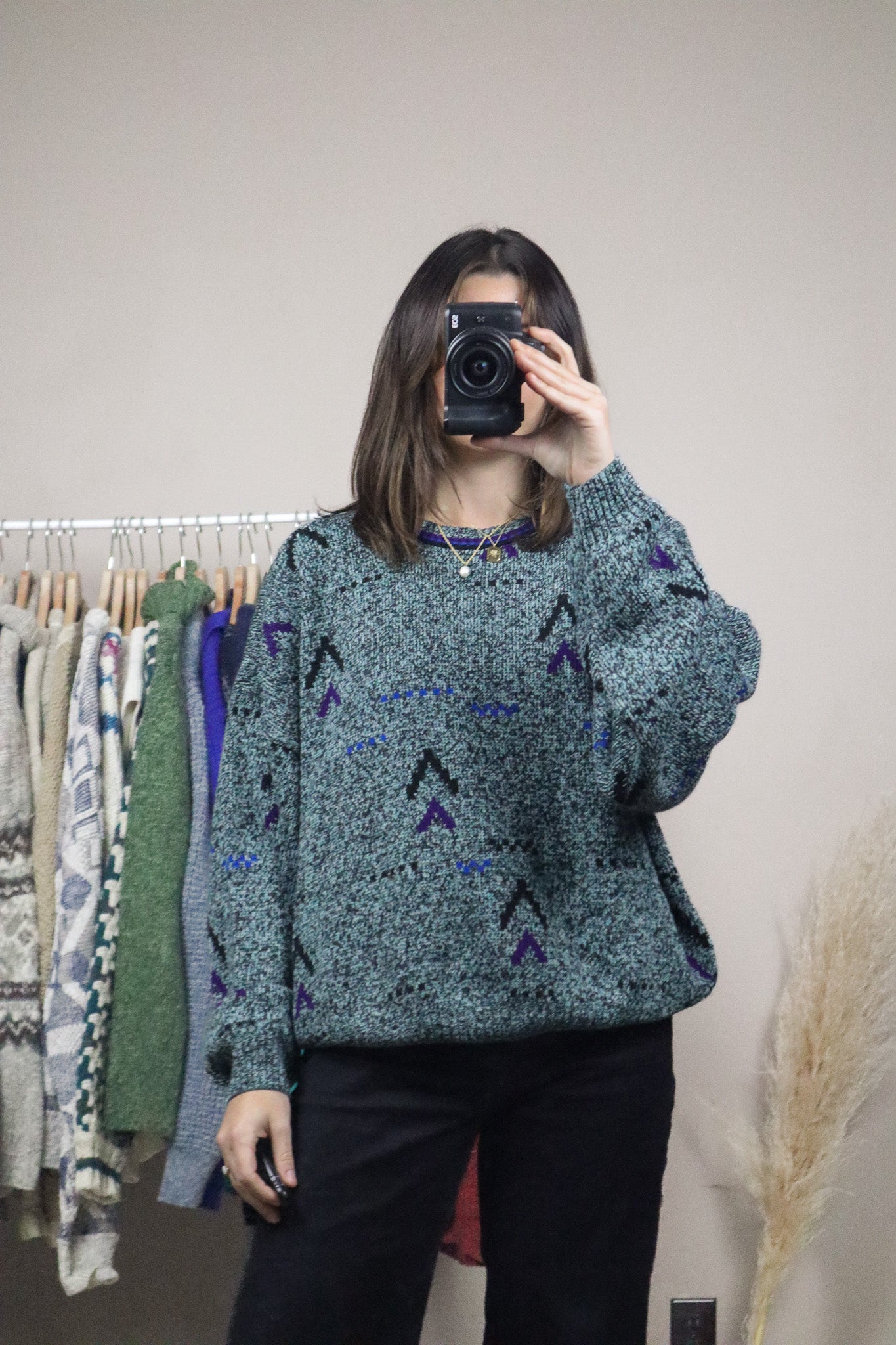 Made in Canada x Vintage x Wool Blend Patterned Knit (L)