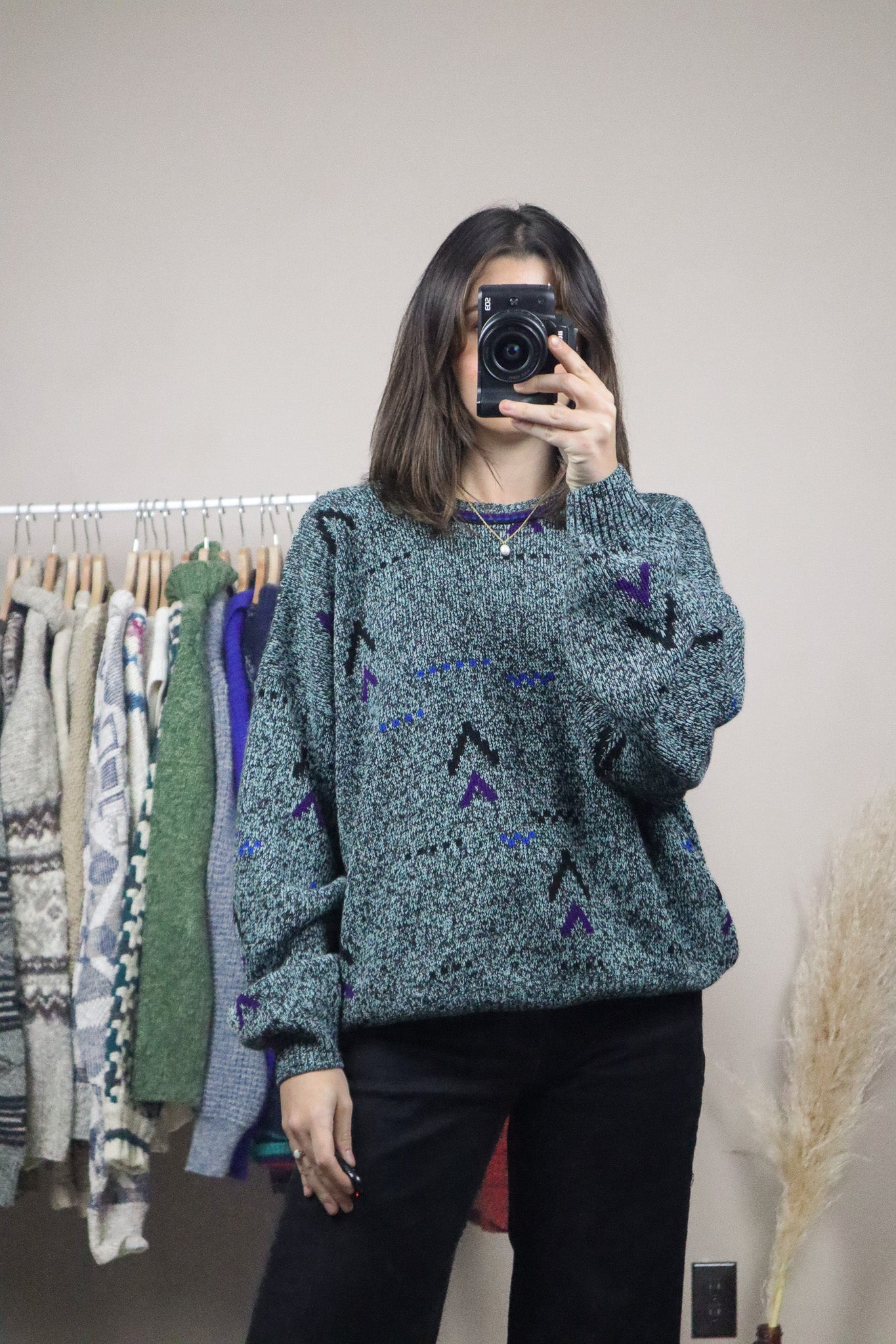Made in Canada x Vintage x Wool Blend Patterned Knit (L)