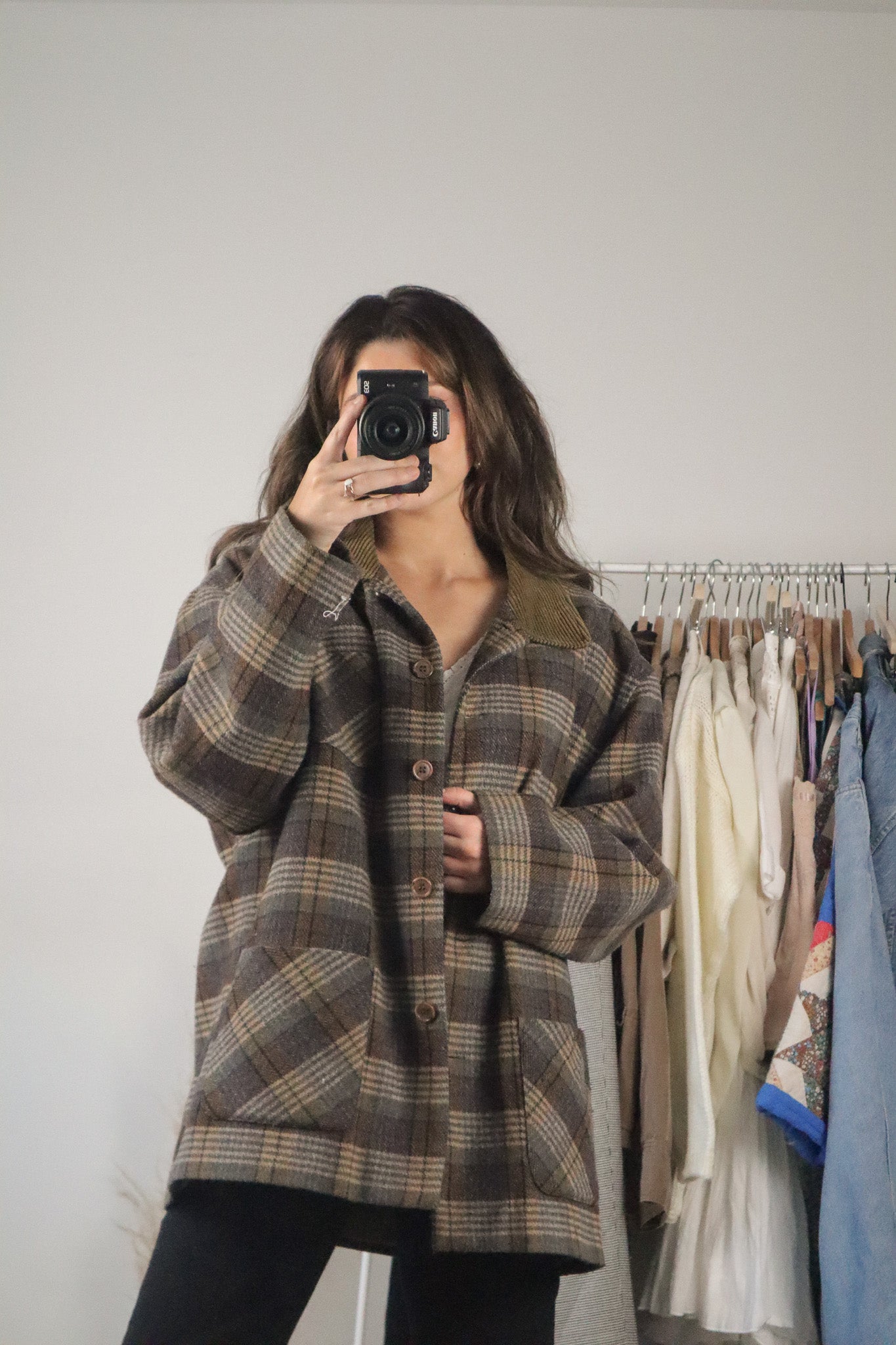 Vintage x Wool Blend Plaid Jacket (L)