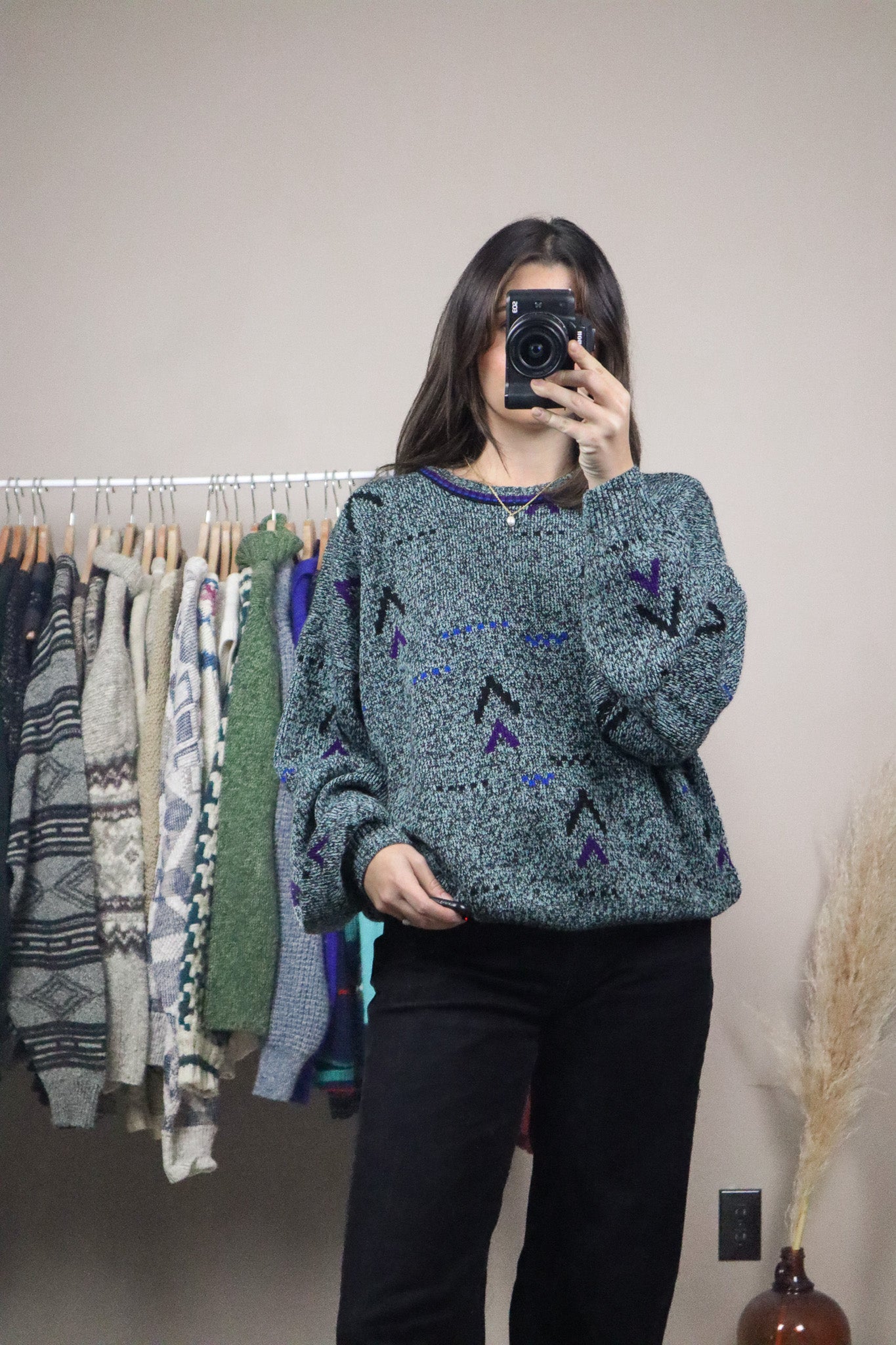 Made in Canada x Vintage x Wool Blend Patterned Knit (L)