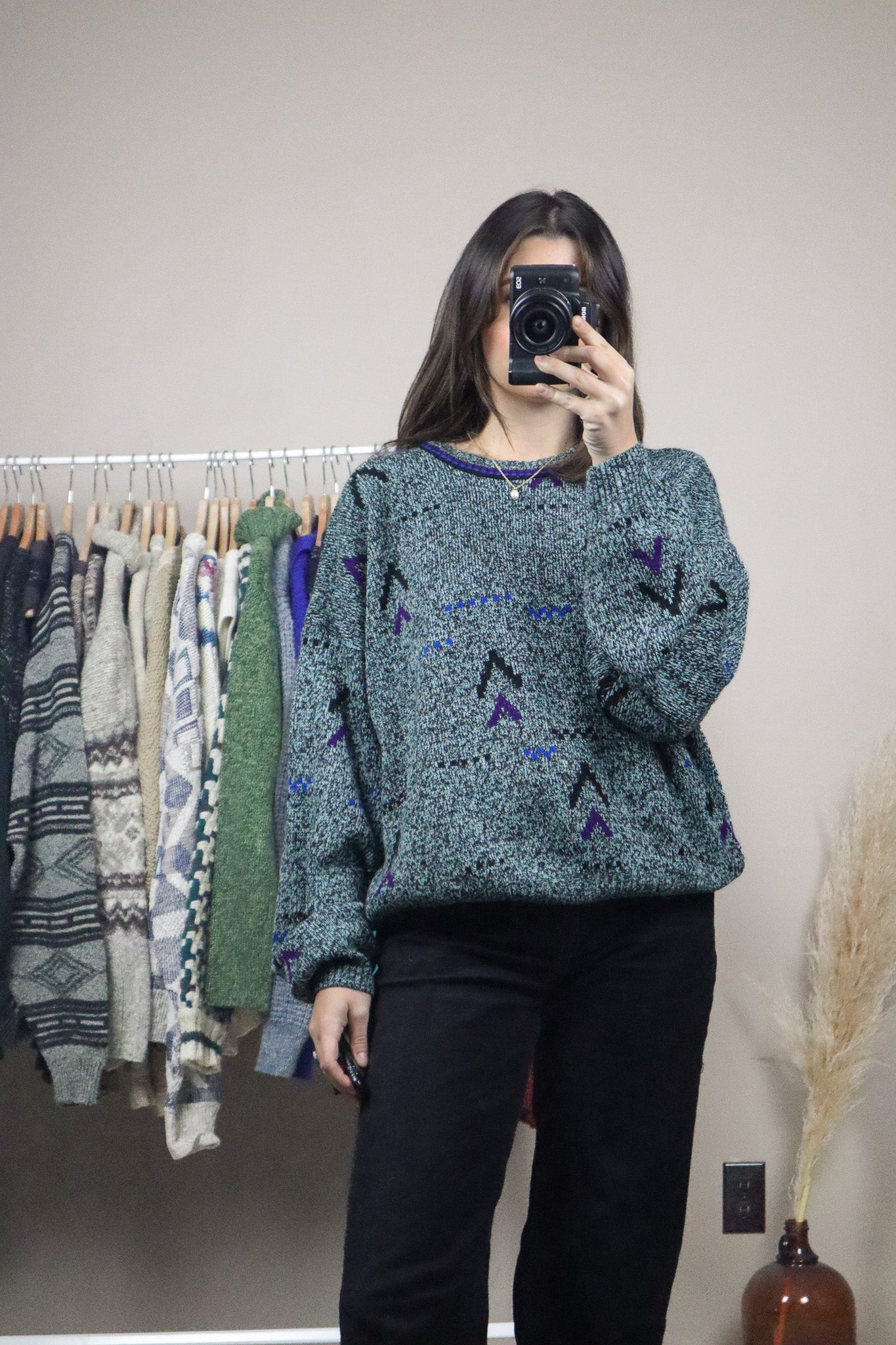 Made in Canada x Vintage x Wool Blend Patterned Knit (L)