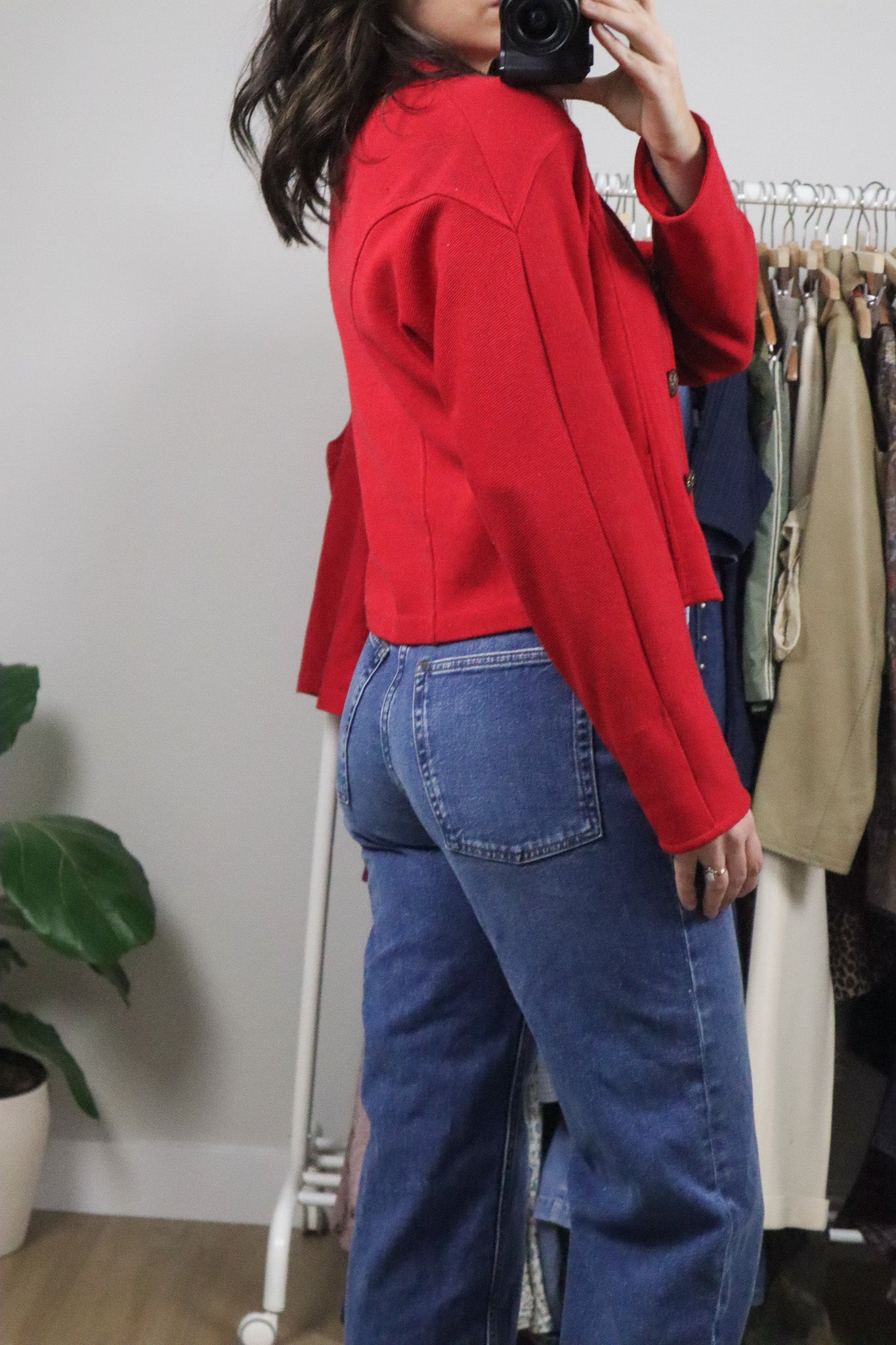 Made in Canada x Vintage x Cropped Knit Blazer (S)