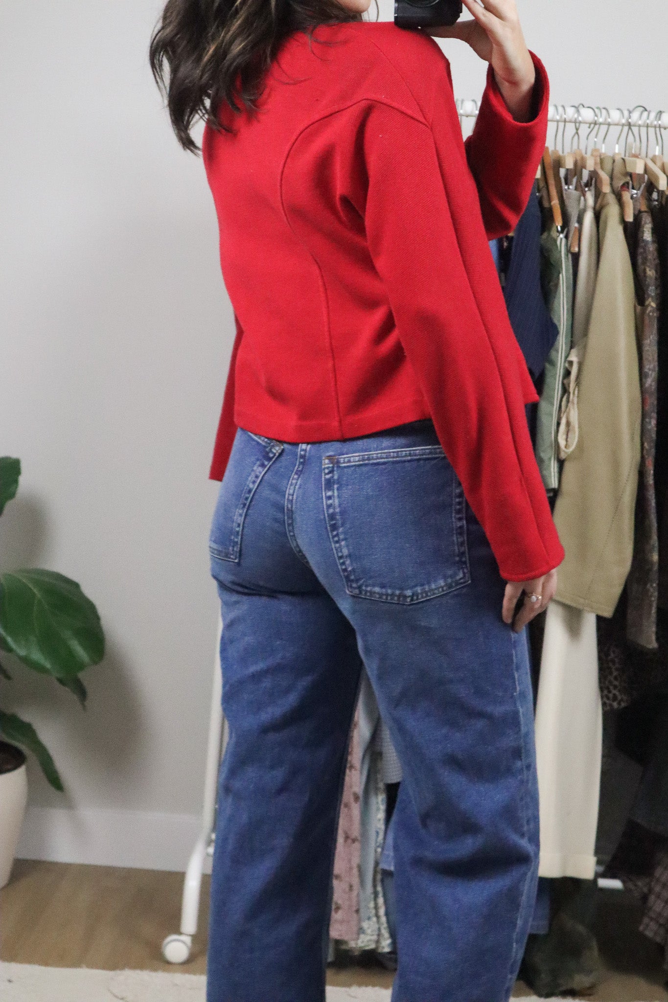 Made in Canada x Vintage x Cropped Knit Blazer (S)