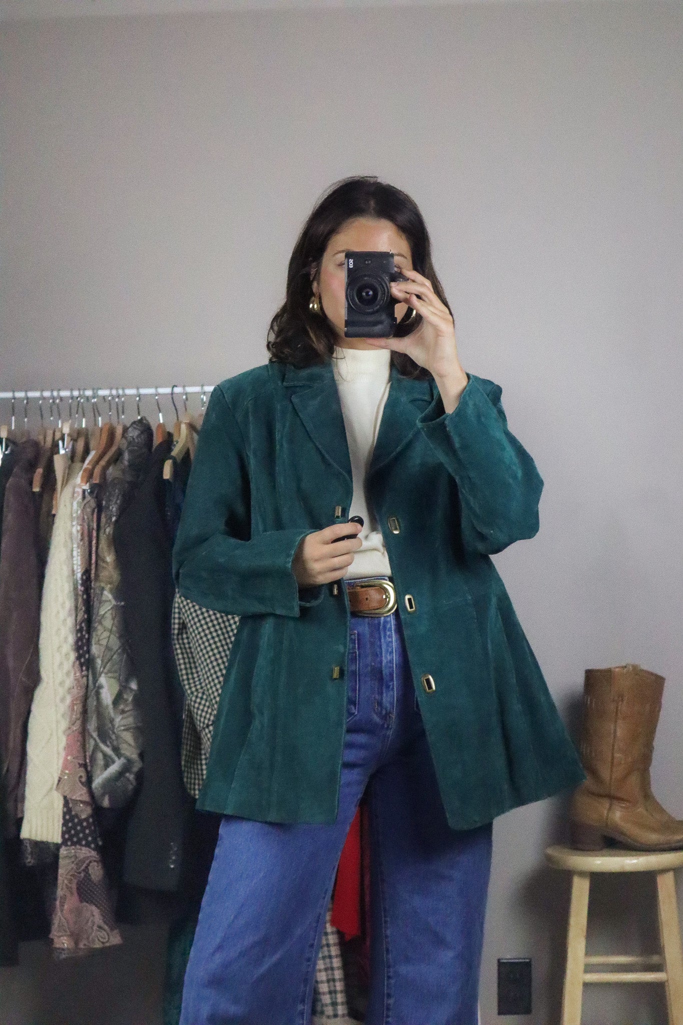 Vintage x Green Suede Jacket (L)