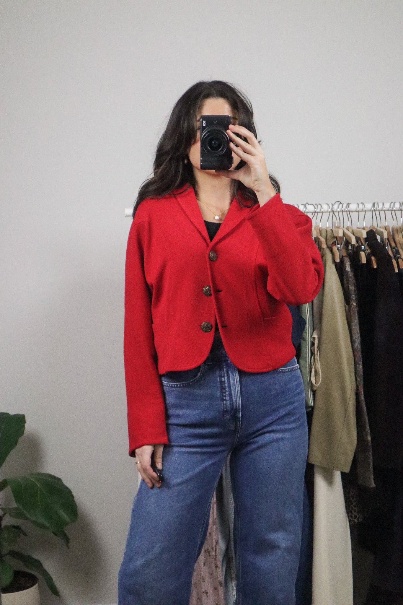 Made in Canada x Vintage x Cropped Knit Blazer (S)