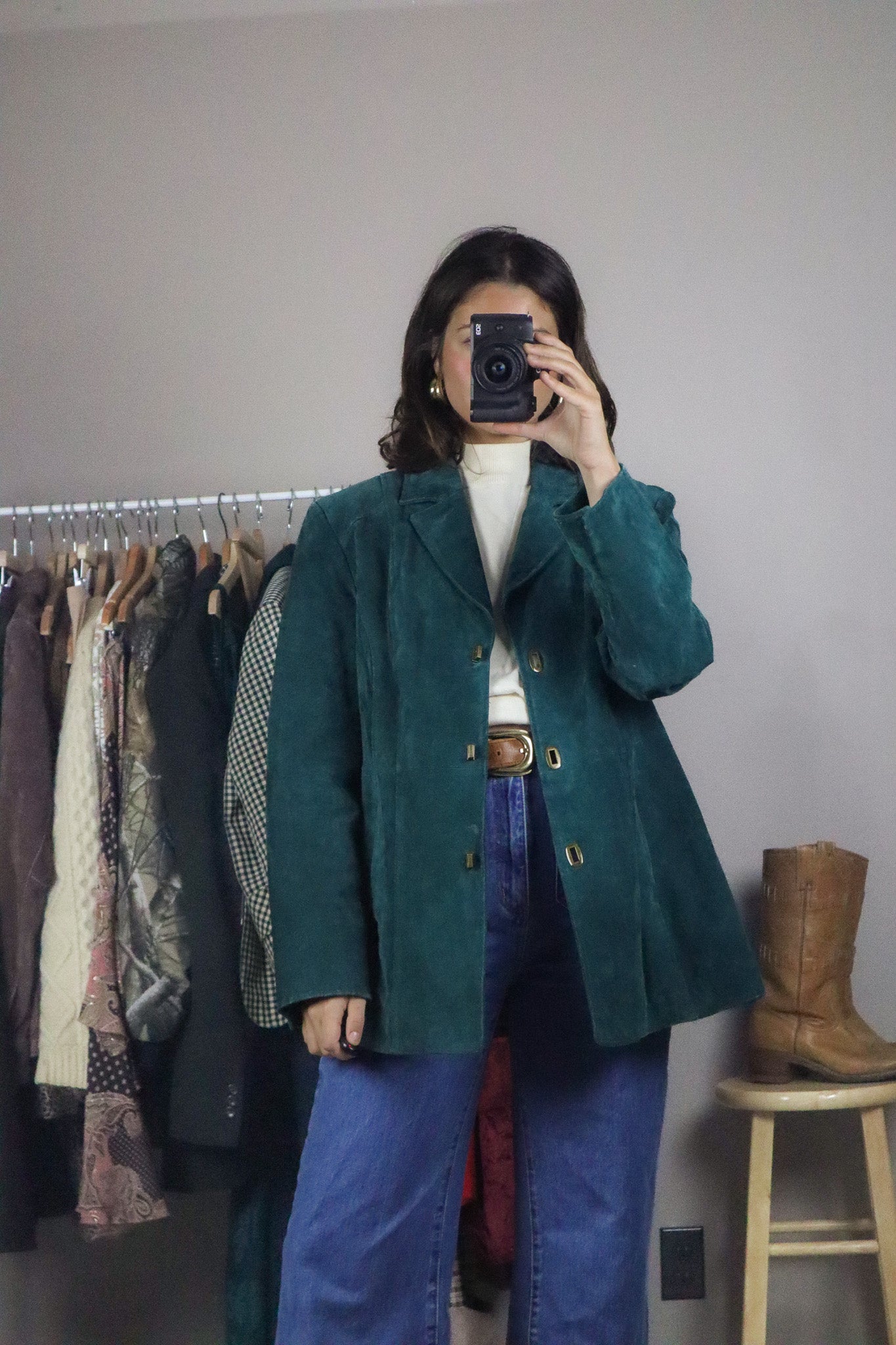 Vintage x Green Suede Jacket (L)