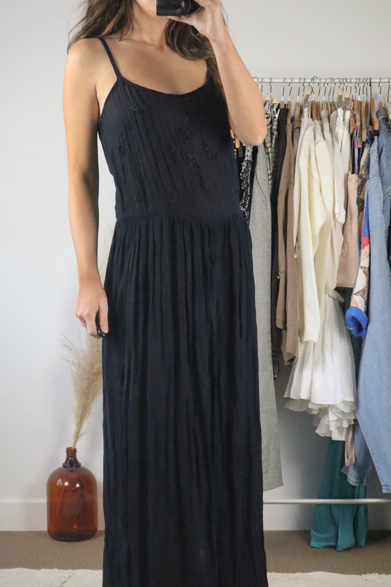 Vintage x Embroidered Maxi Dress (M)