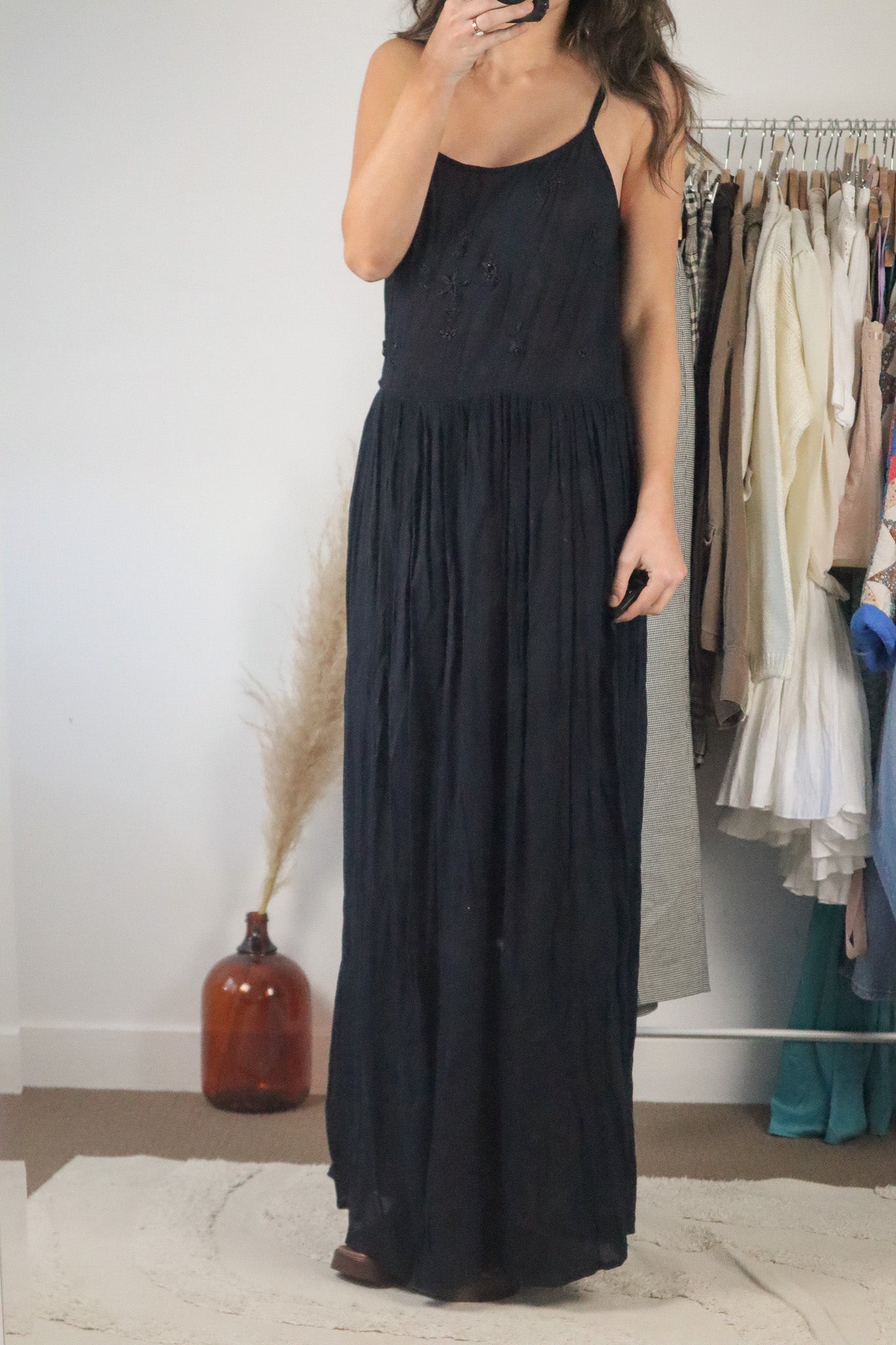 Vintage x Embroidered Maxi Dress (M)