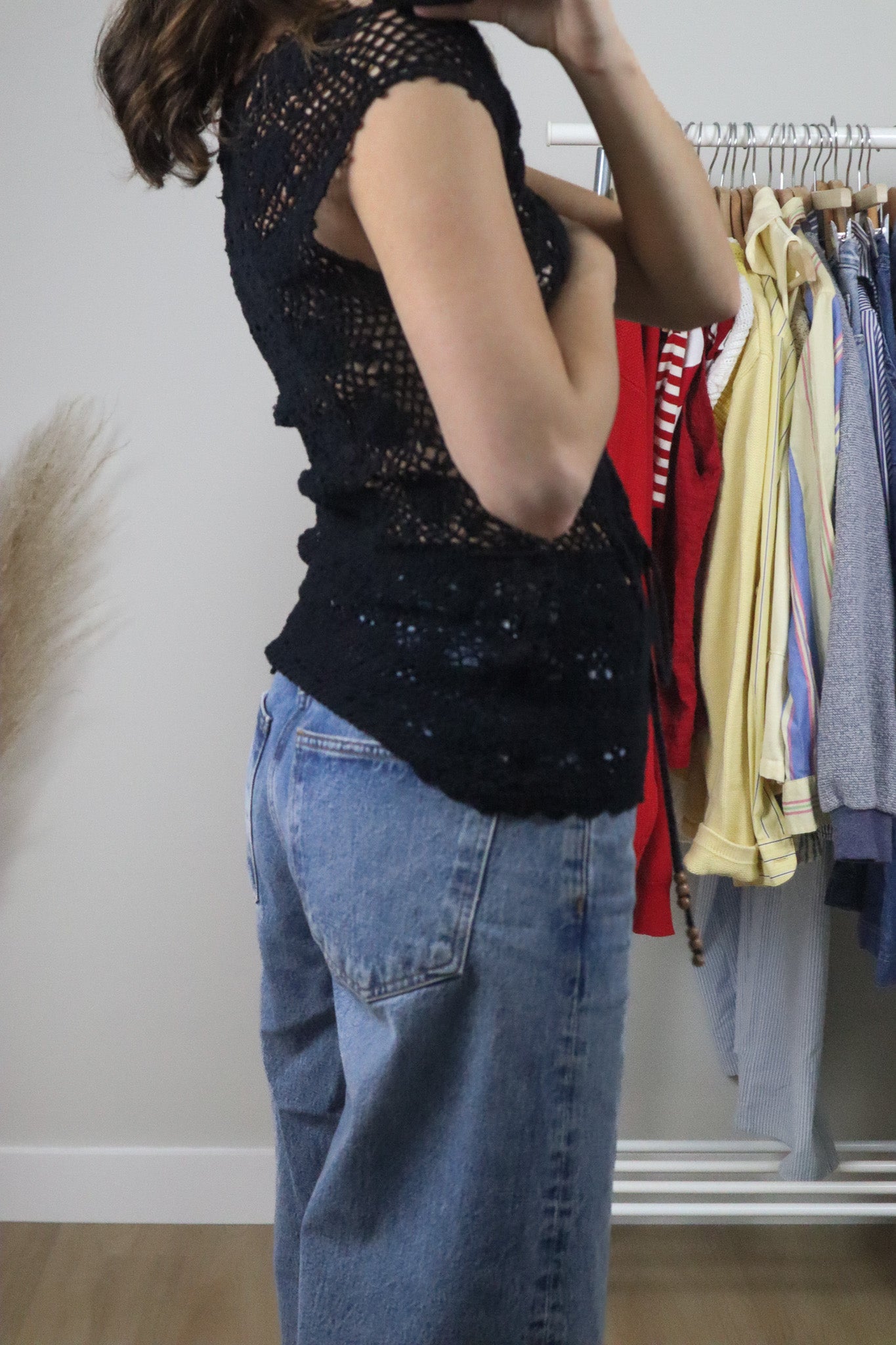 Vintage x Cotton Crochet Cinched Top (M)