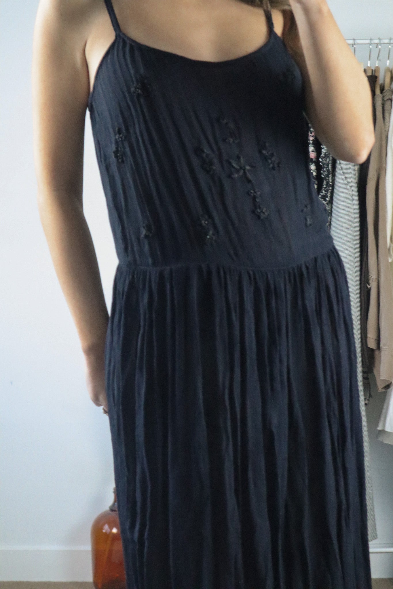 Vintage x Embroidered Maxi Dress (M)