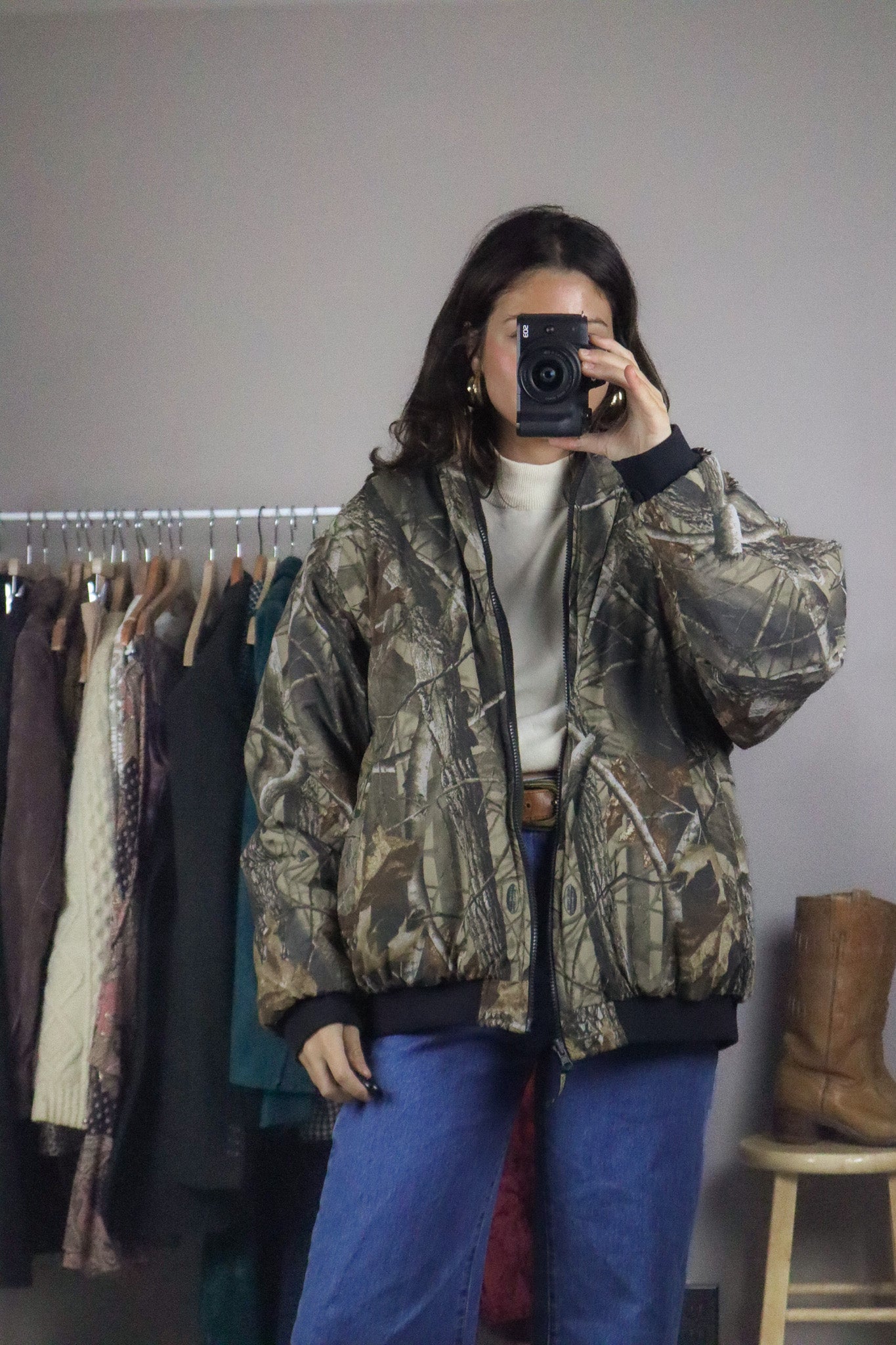Vintage x Reversible Camo Jacket/Vest (L)