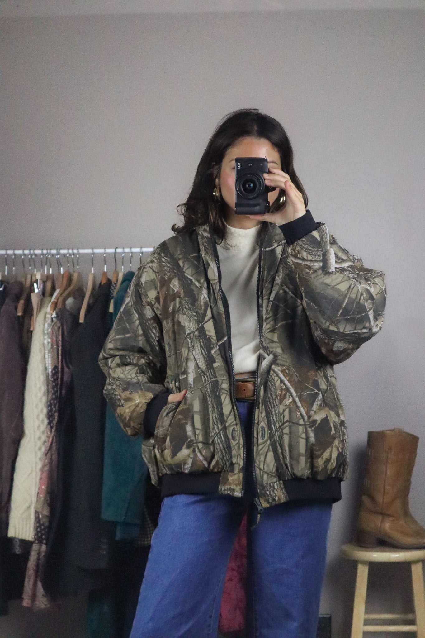 Vintage x Reversible Camo Jacket/Vest (L)