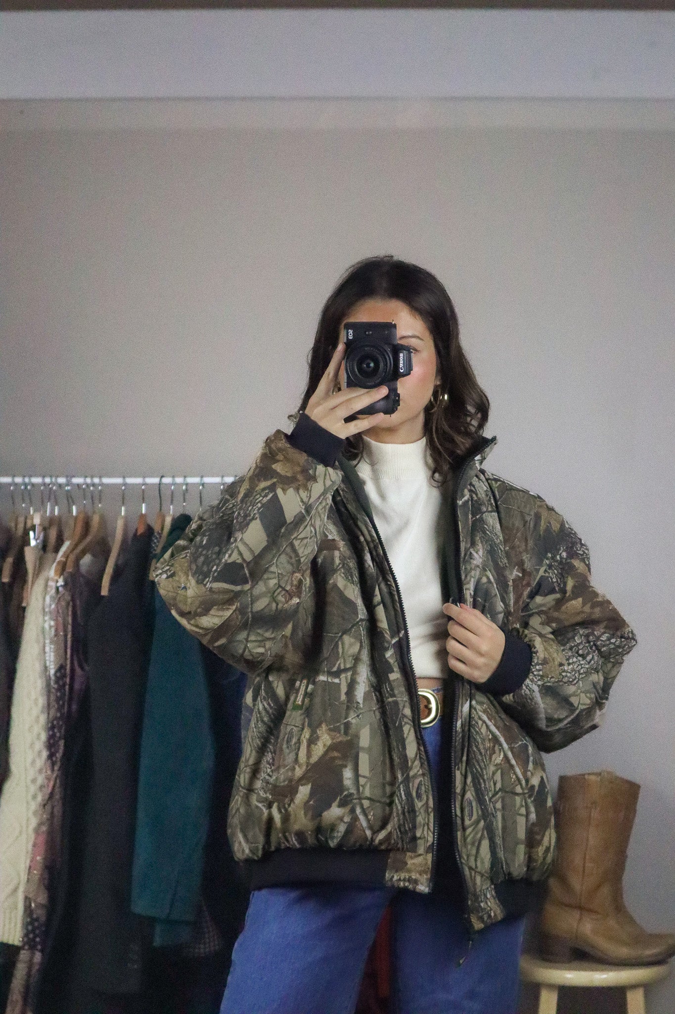 Vintage x Reversible Camo Jacket/Vest (L)