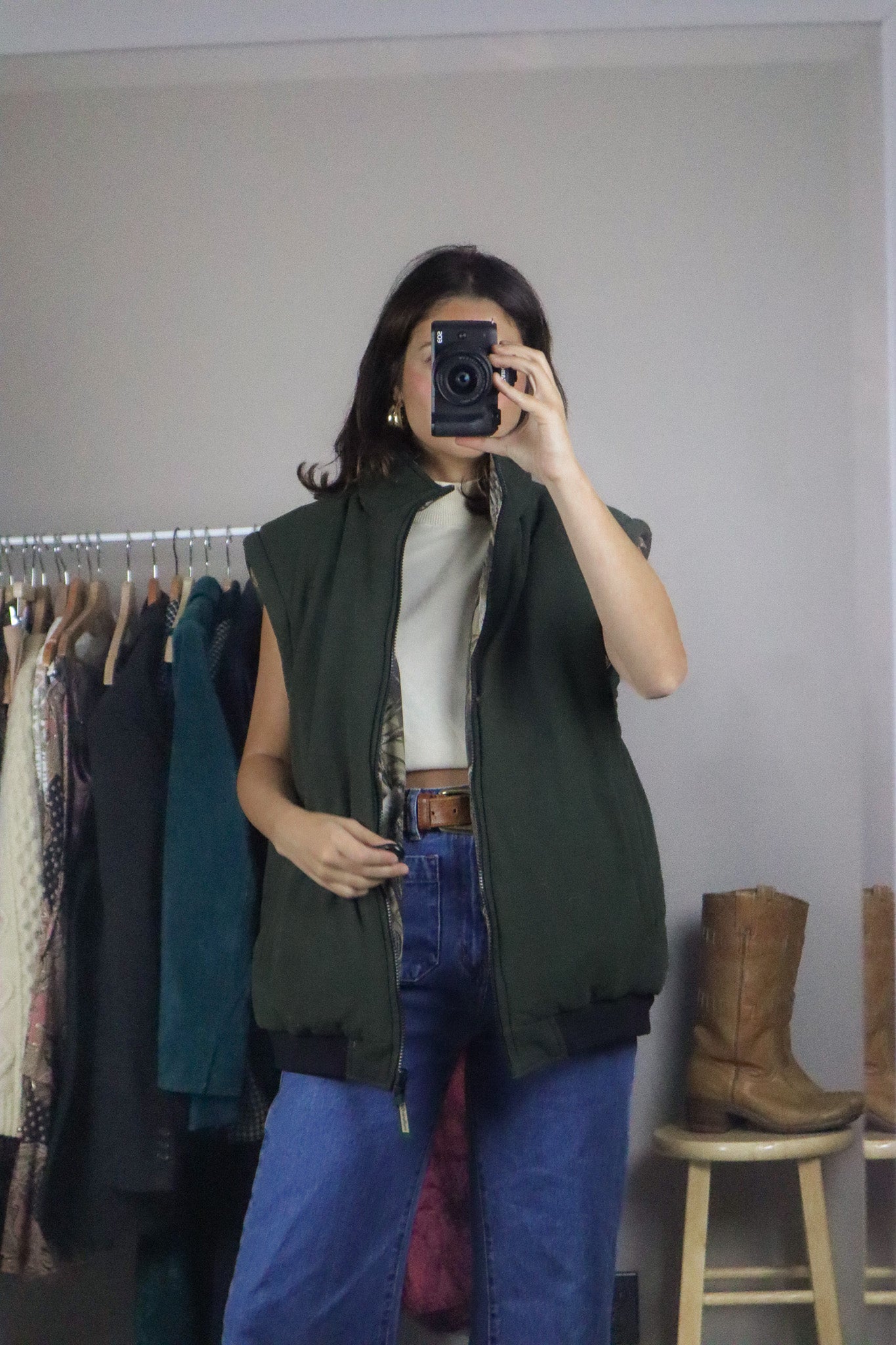 Vintage x Reversible Camo Jacket/Vest (L)
