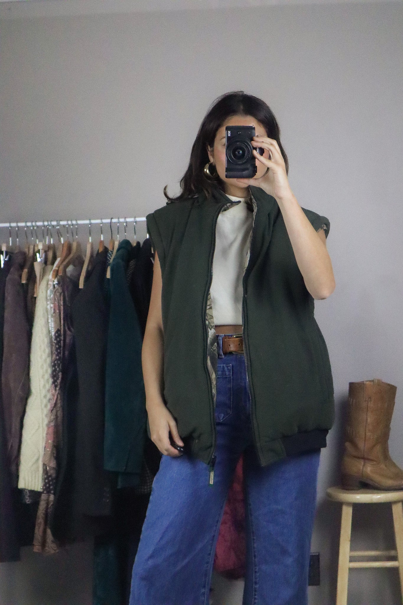 Vintage x Reversible Camo Jacket/Vest (L)