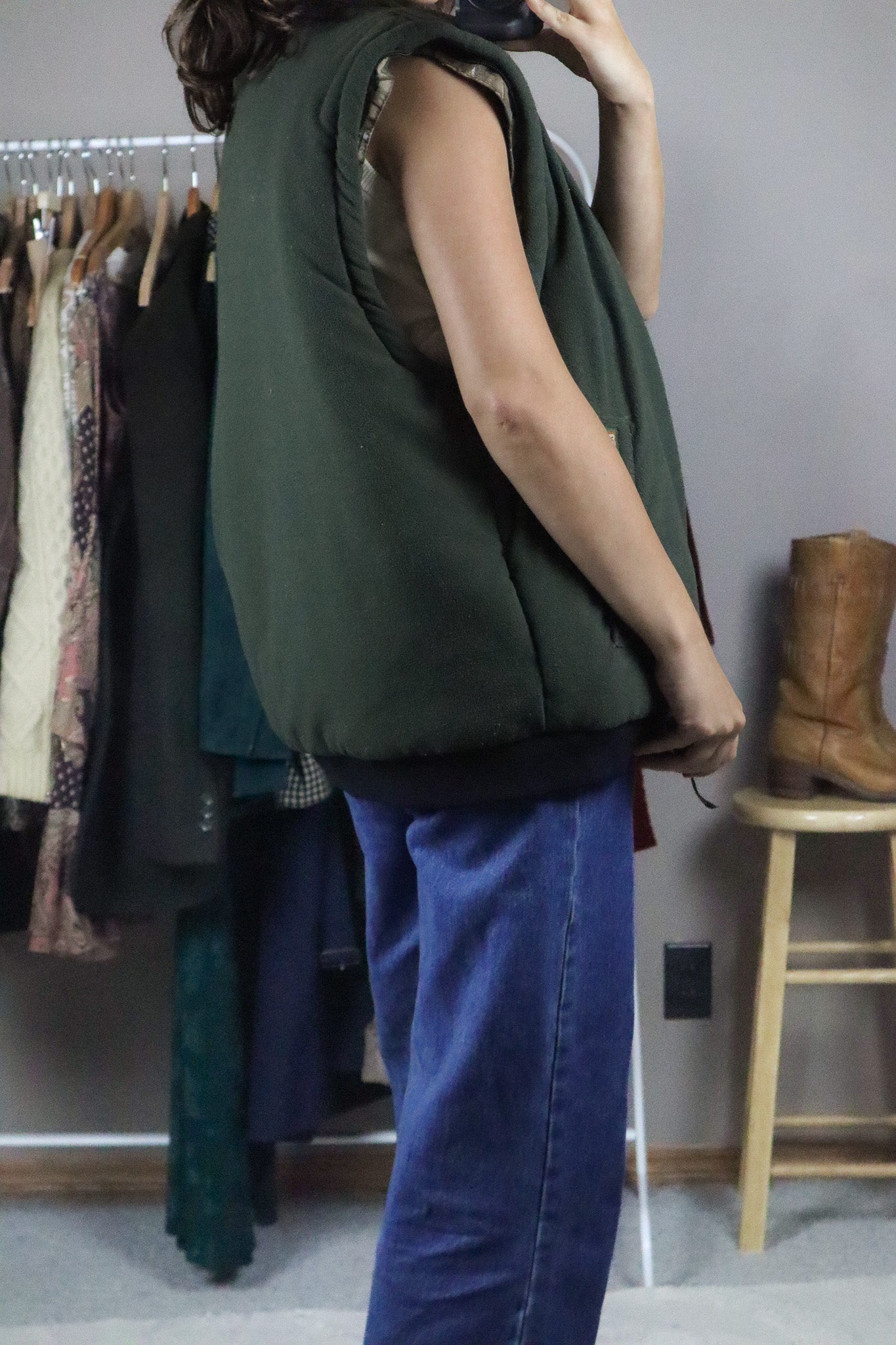 Vintage x Reversible Camo Jacket/Vest (L)