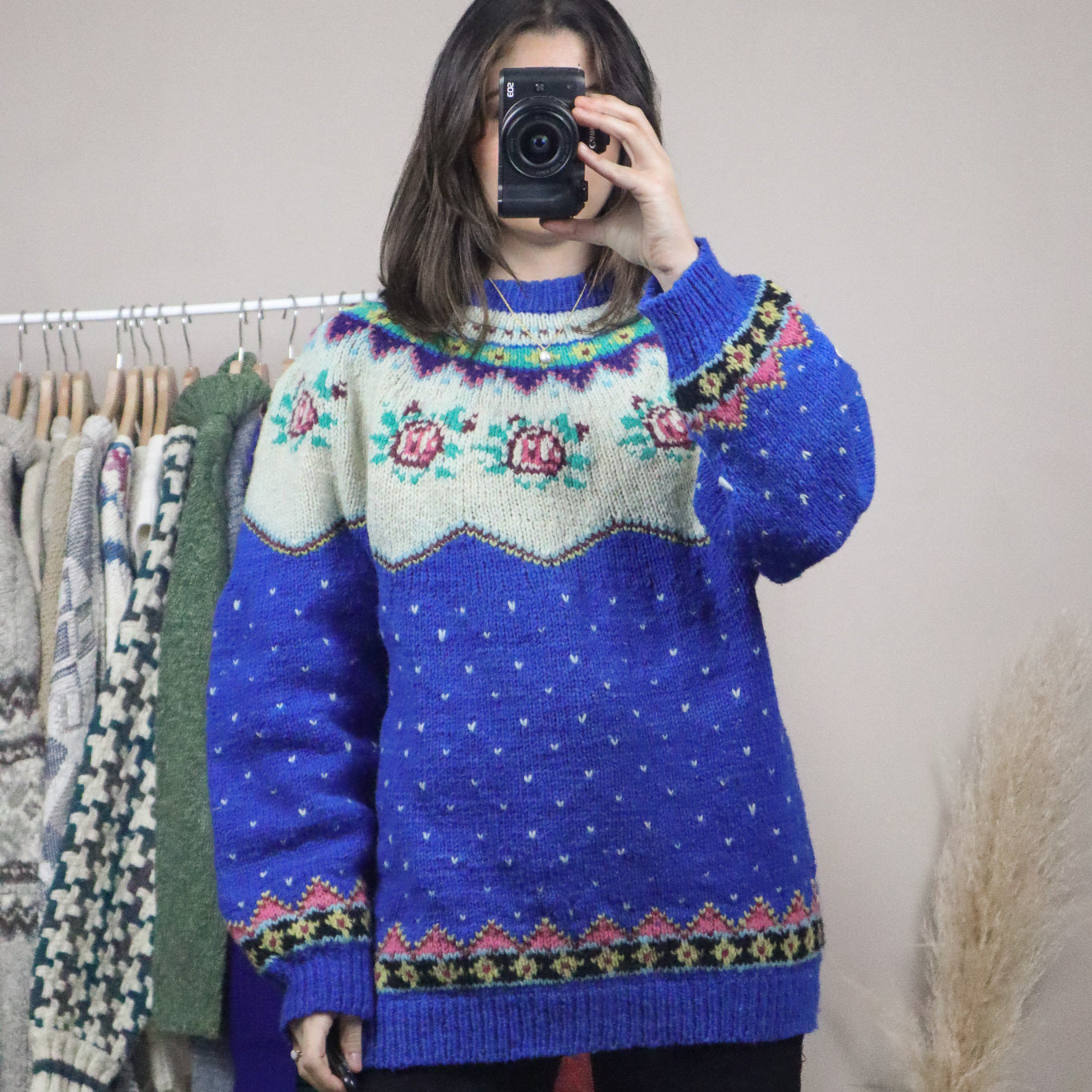Made in Peru x Wool Fair Isle Floral Knit (M/L)