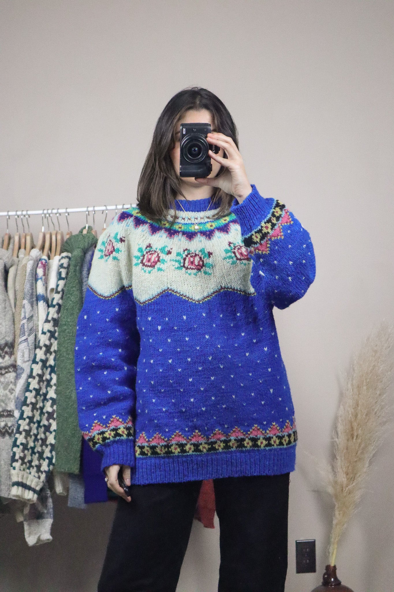 Made in Peru x Wool Fair Isle Floral Knit (M/L)
