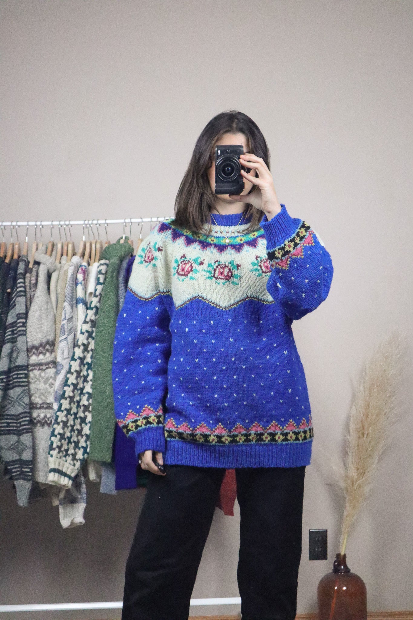 Made in Peru x Wool Fair Isle Floral Knit (M/L)