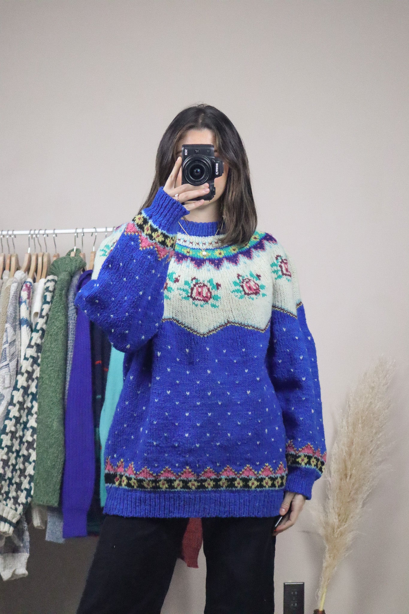 Made in Peru x Wool Fair Isle Floral Knit (M/L)