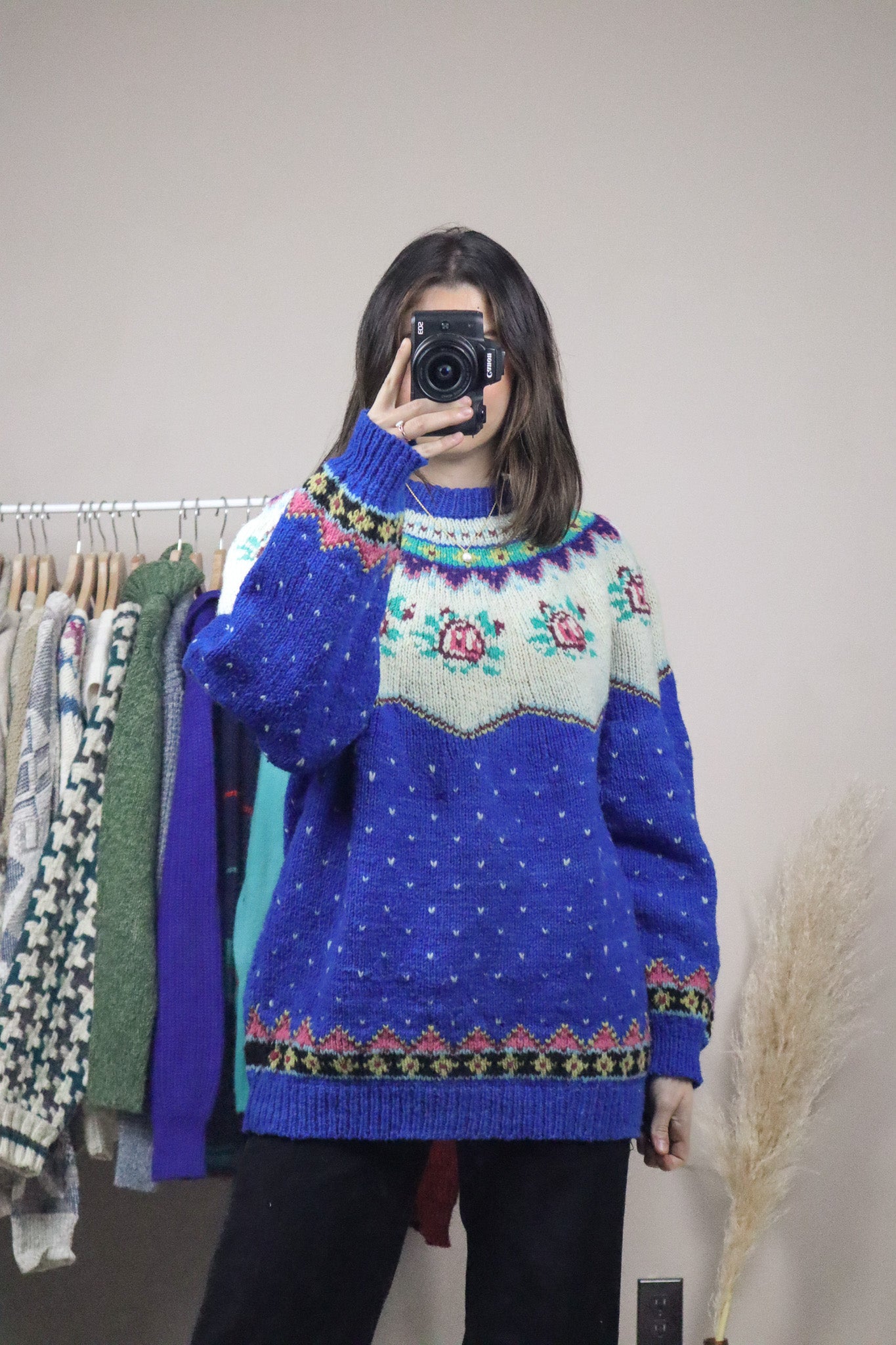 Made in Peru x Wool Fair Isle Floral Knit (M/L)