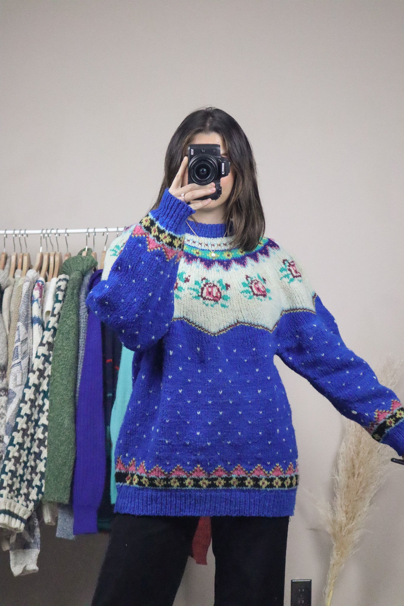 Made in Peru x Wool Fair Isle Floral Knit (M/L)