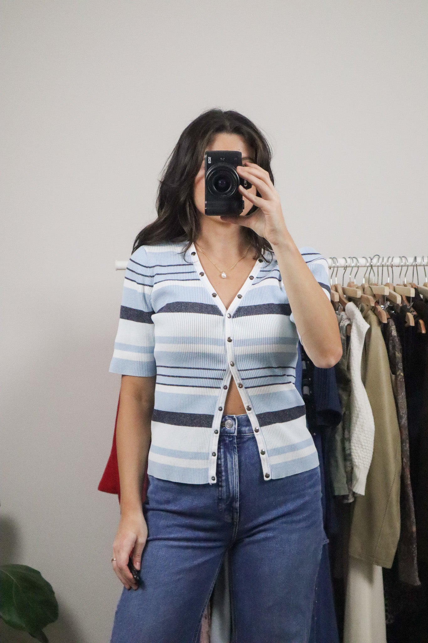 Vintage x Cotton Stripped Button Top (M)