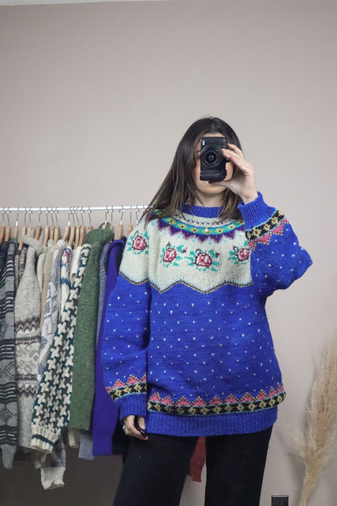 Made in Peru x Wool Fair Isle Floral Knit (M/L)