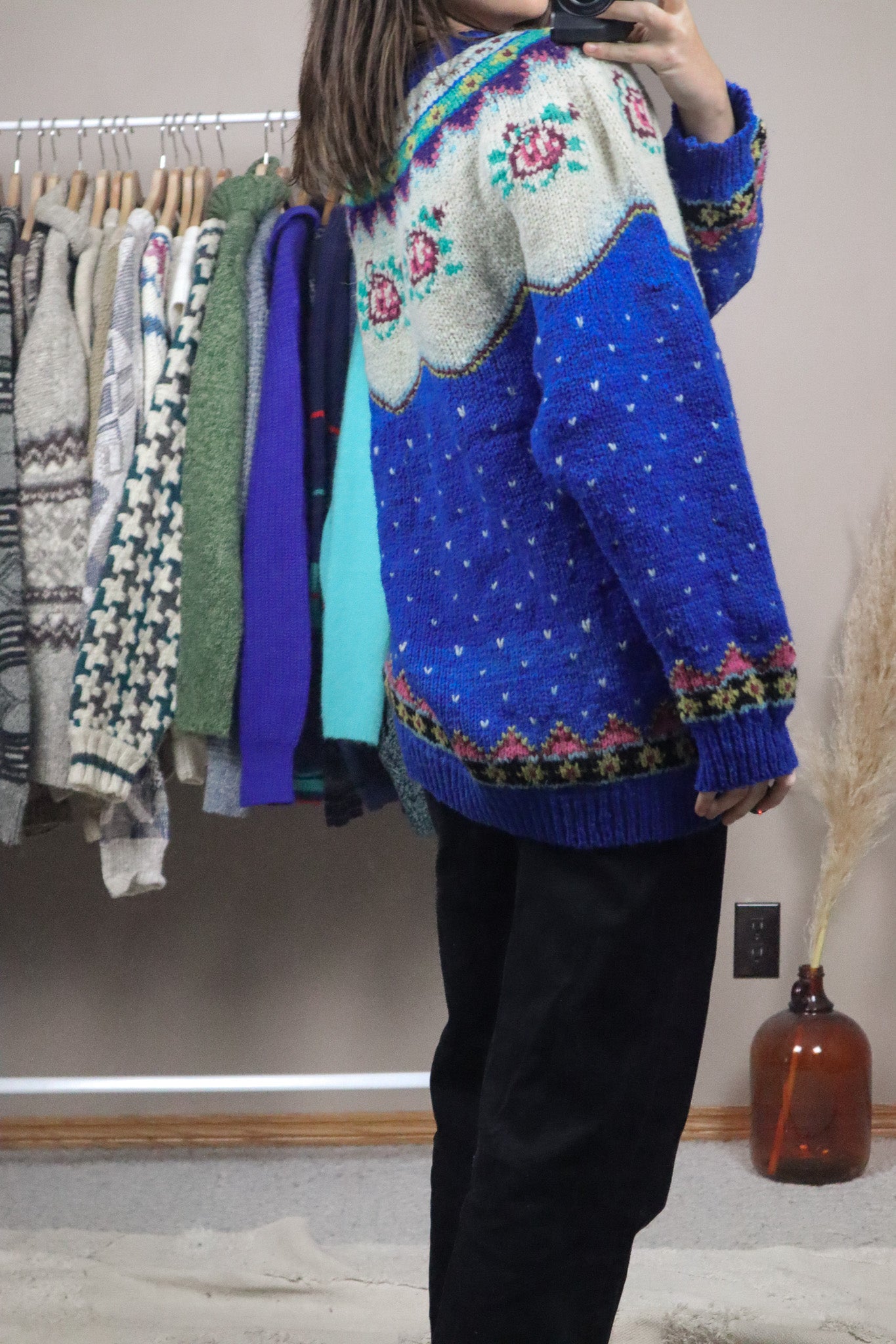 Made in Peru x Wool Fair Isle Floral Knit (M/L)