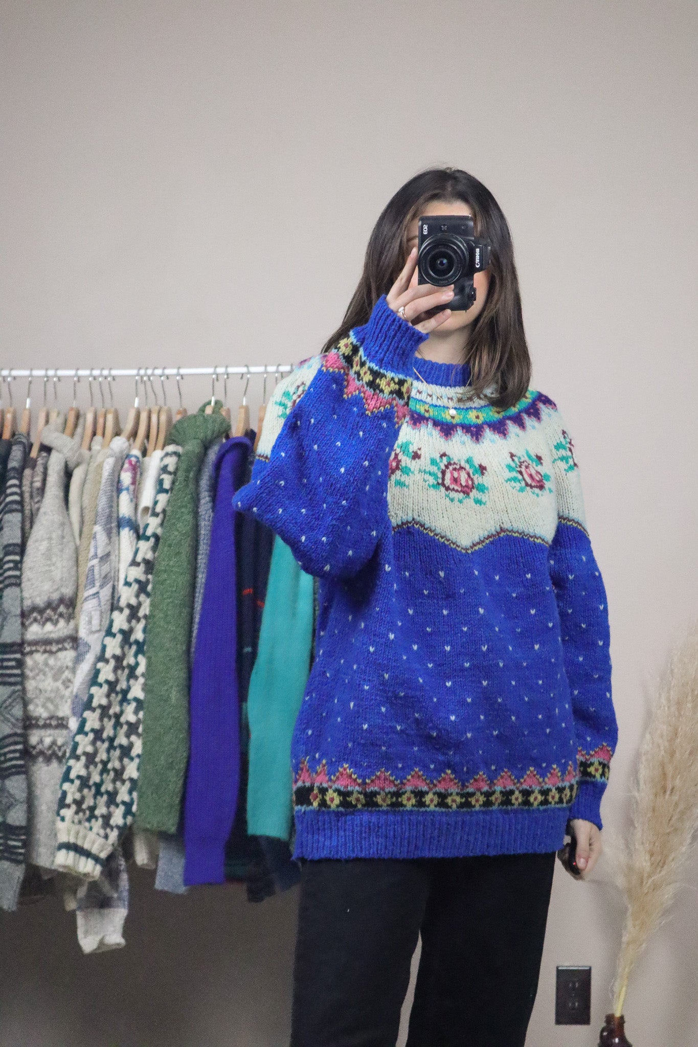 Made in Peru x Wool Fair Isle Floral Knit (M/L)