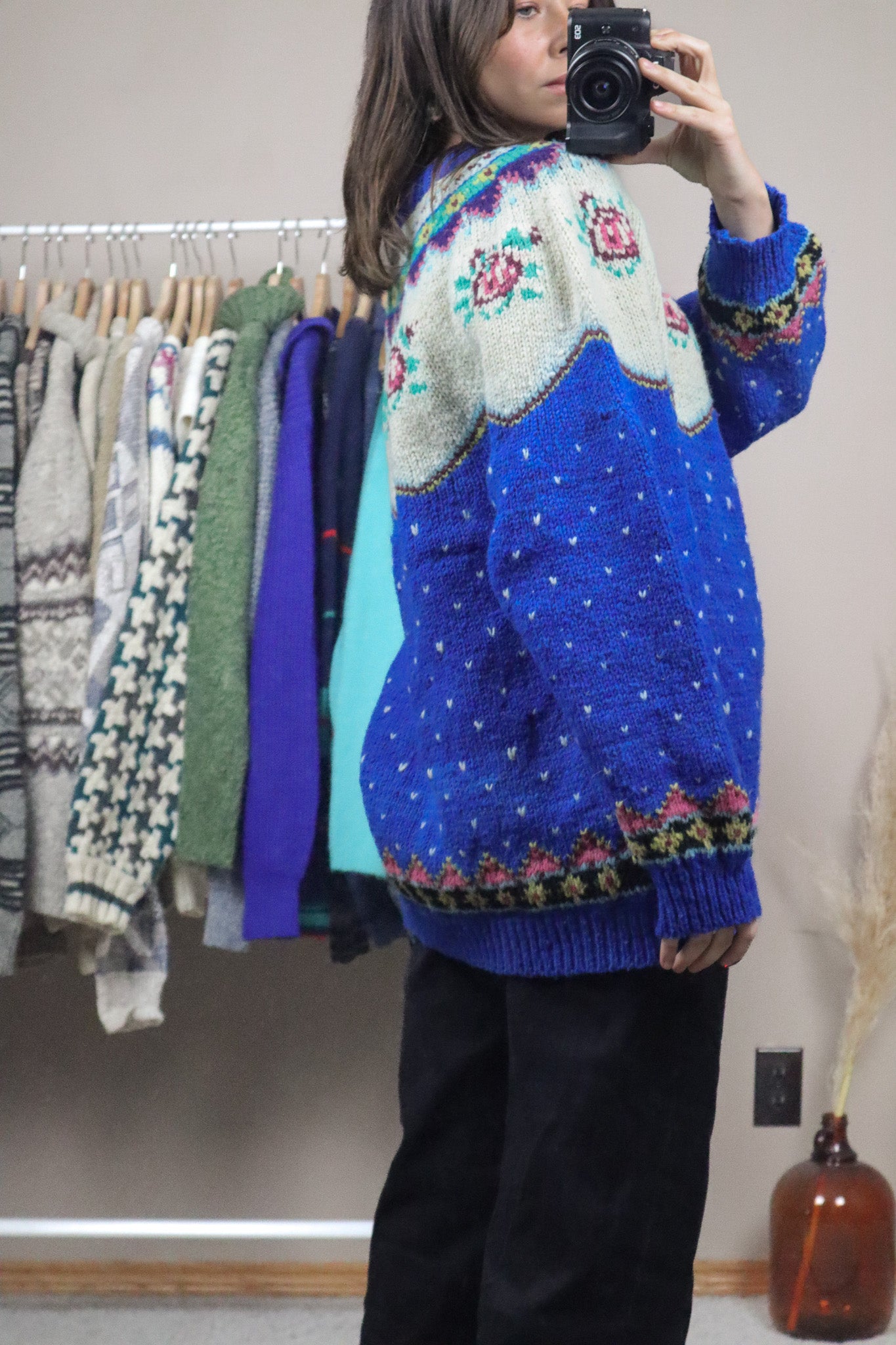 Made in Peru x Wool Fair Isle Floral Knit (M/L)