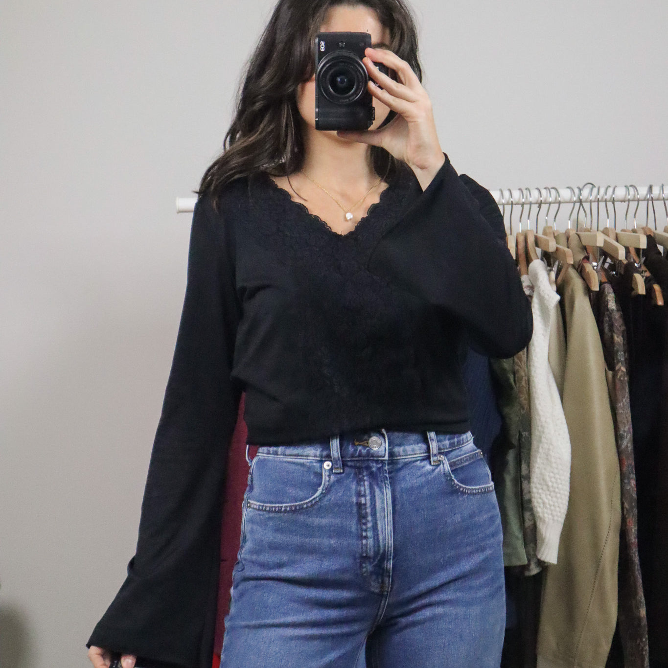 Vintage x Lace Long-Sleeve Top (M)