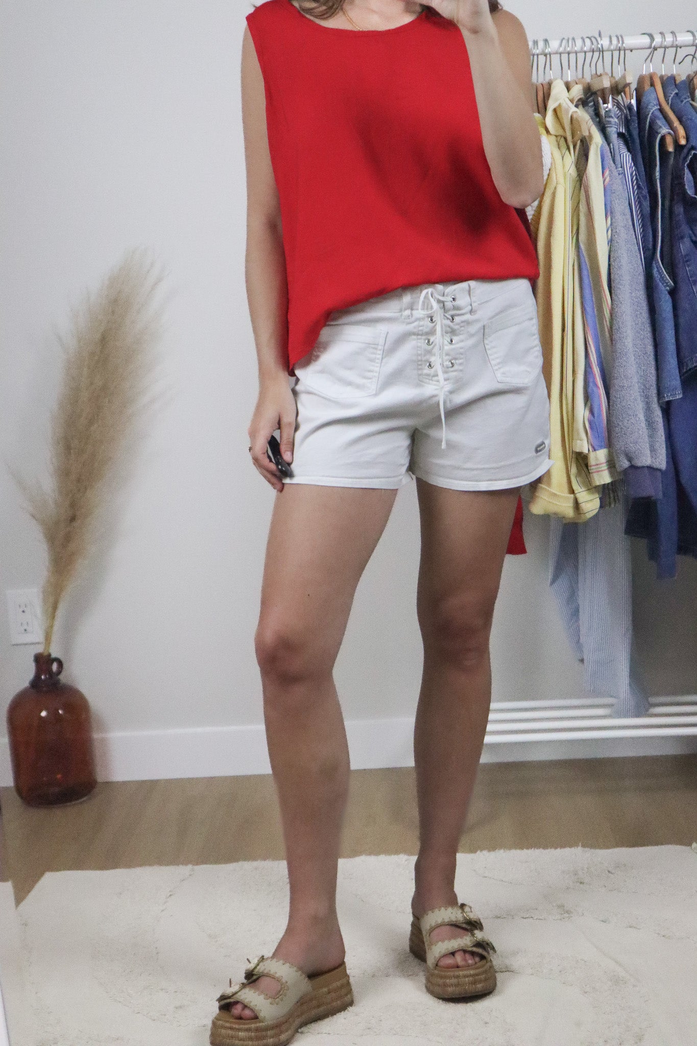 Vintage x Midrise Lace Up Shorts (6)