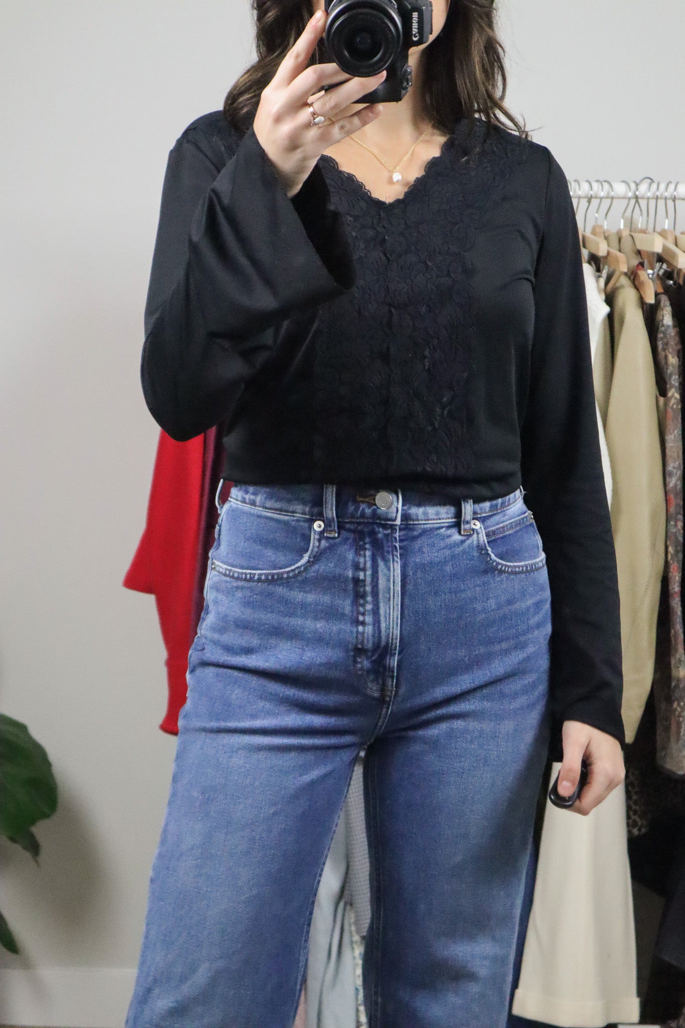 Vintage x Lace Long-Sleeve Top (M)