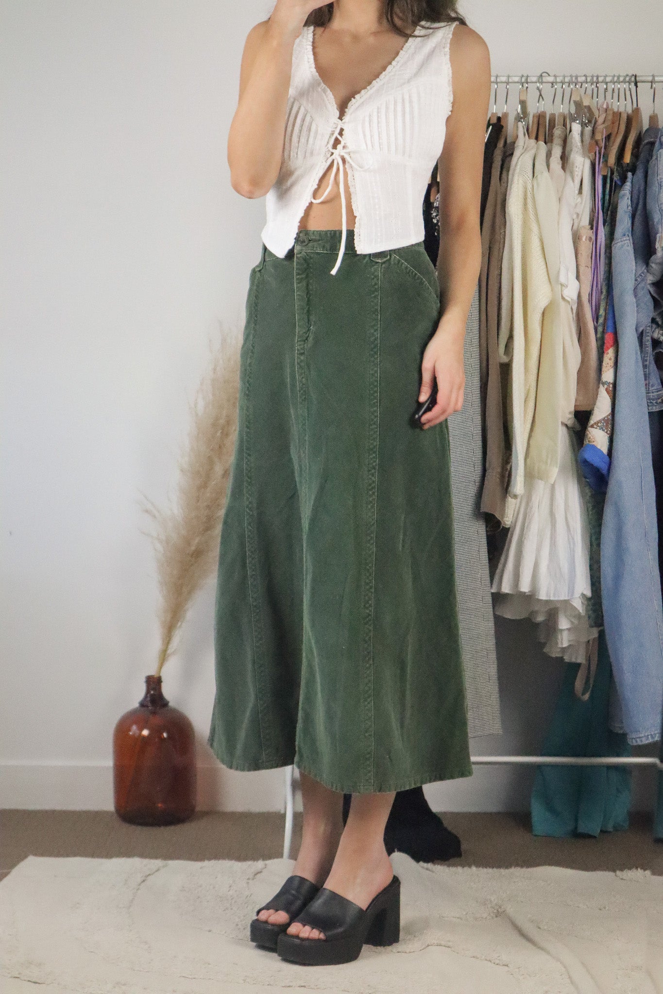 Vintage x Corduroy Maxi Skirt (XL)