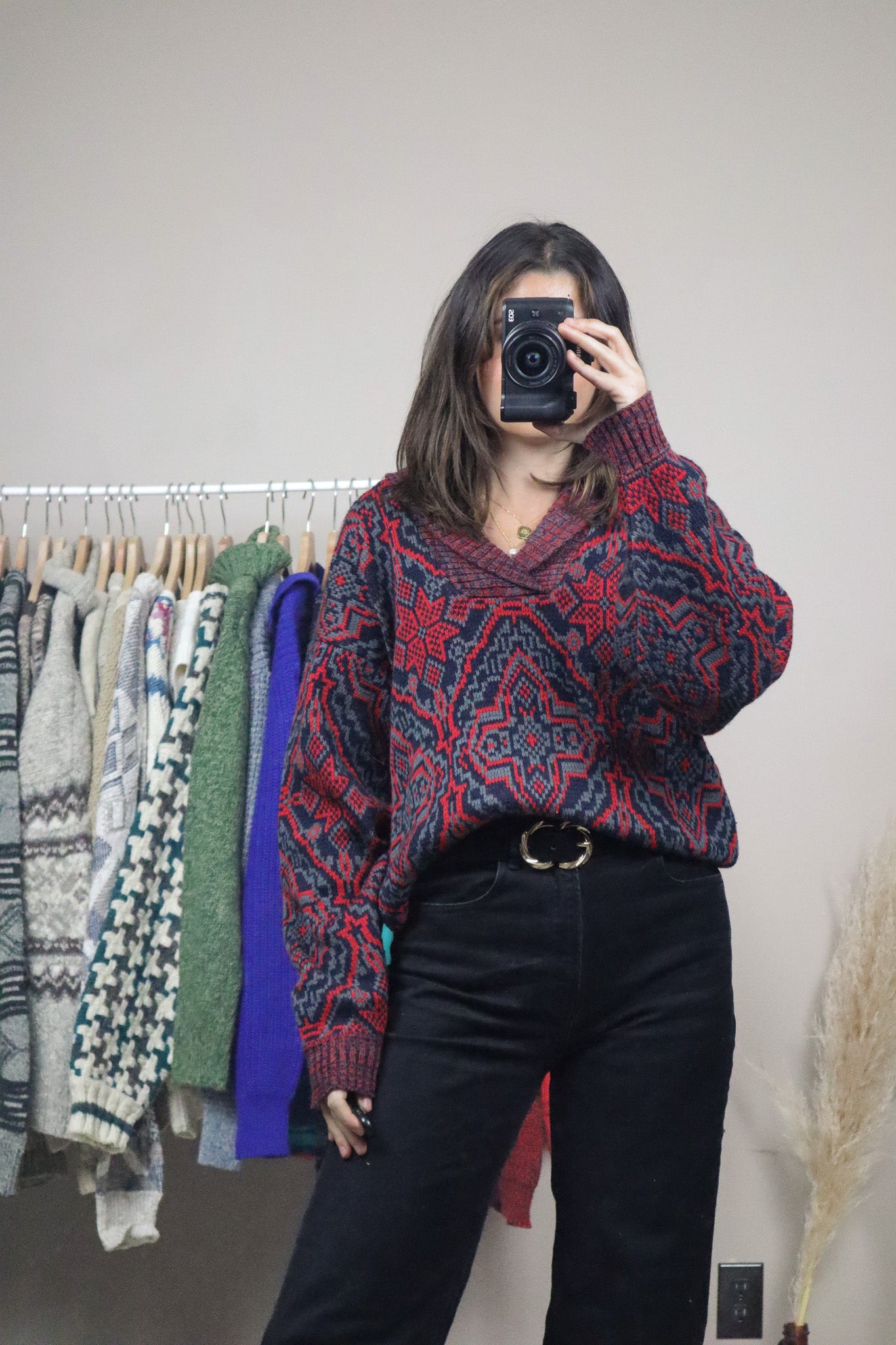 Made in Korea x Vintage x Givenchy Patterned Wool Blend Knit (M)